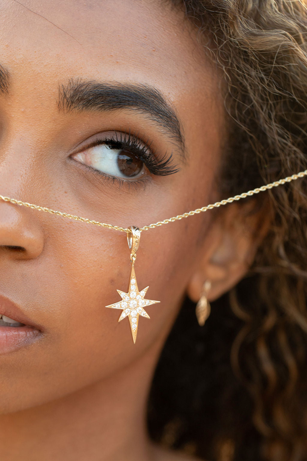 Gold Stardust Lab-Diamond Pendant