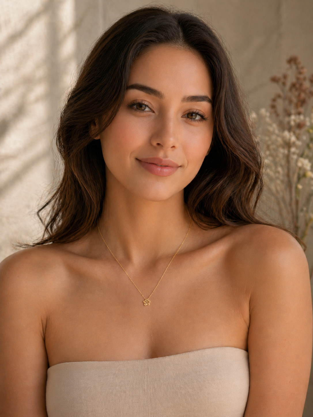 mini Gold Floating Plumeria Pendant 10mm