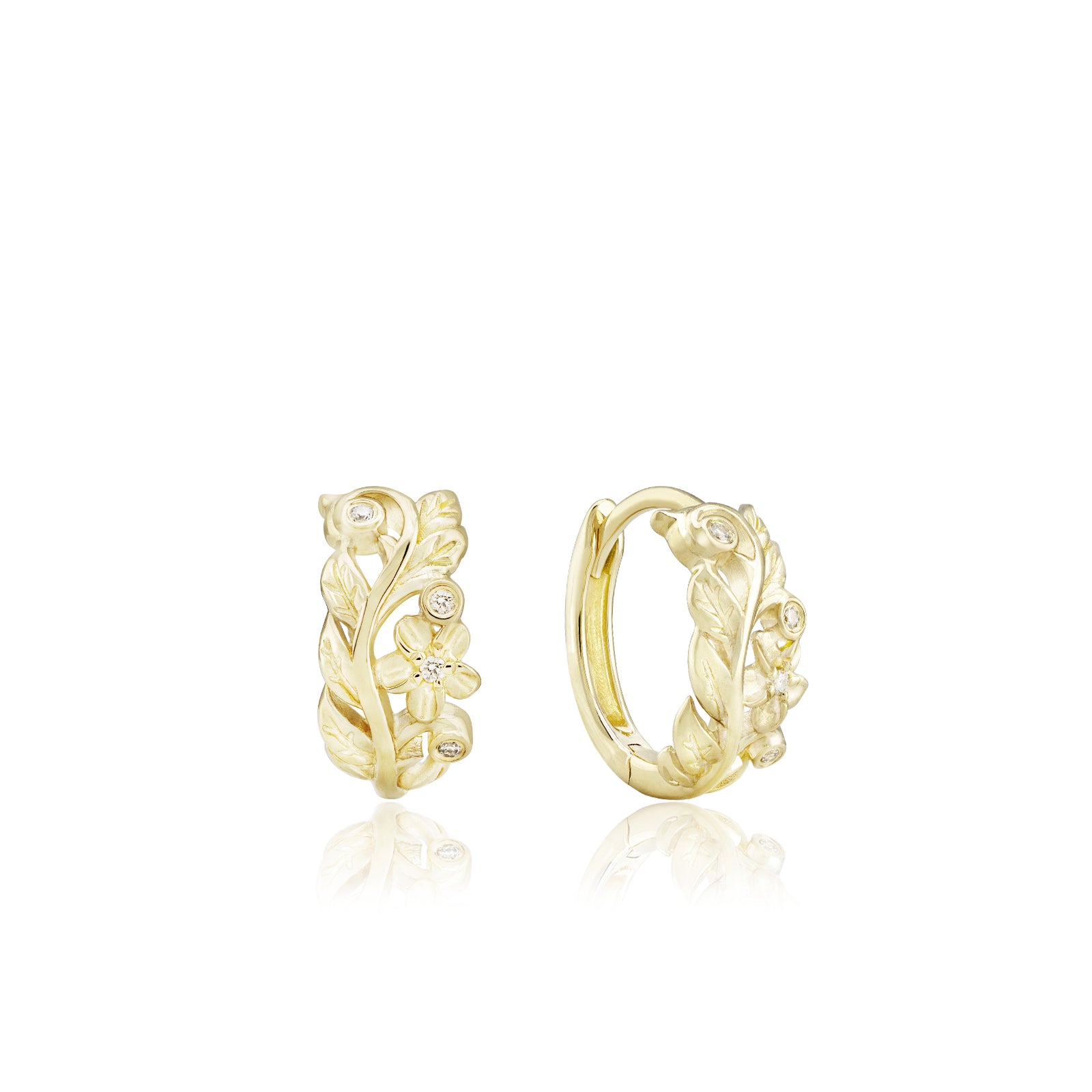 Maile Plumeria Huggie Earrings