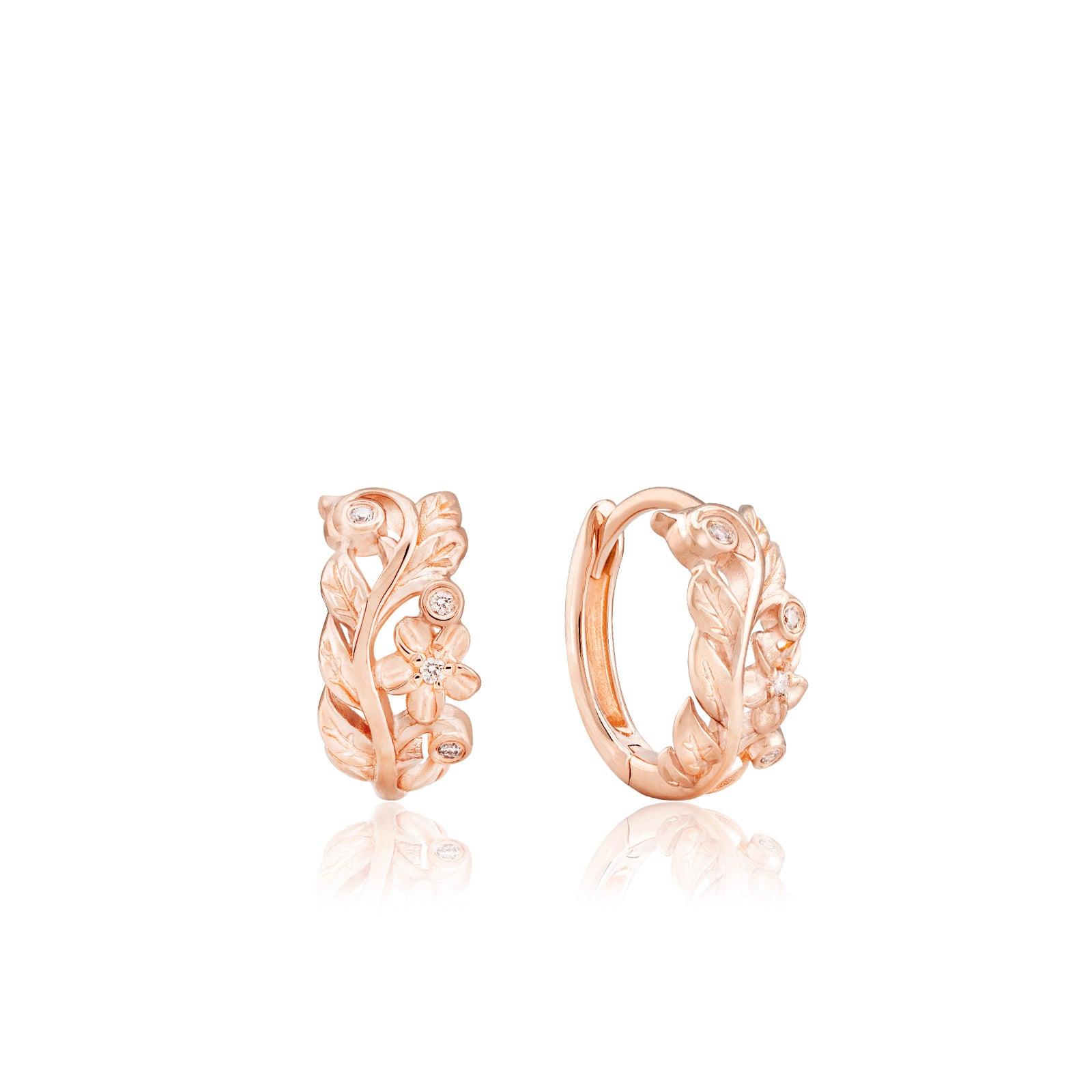 Maile Plumeria Huggie Earrings