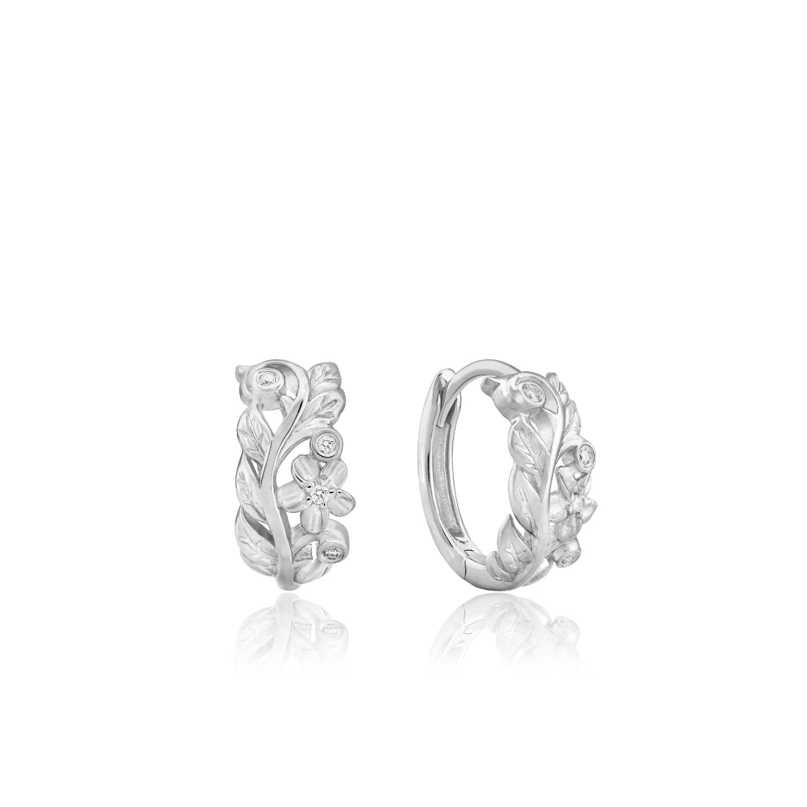 Maile Plumeria Huggie Earrings