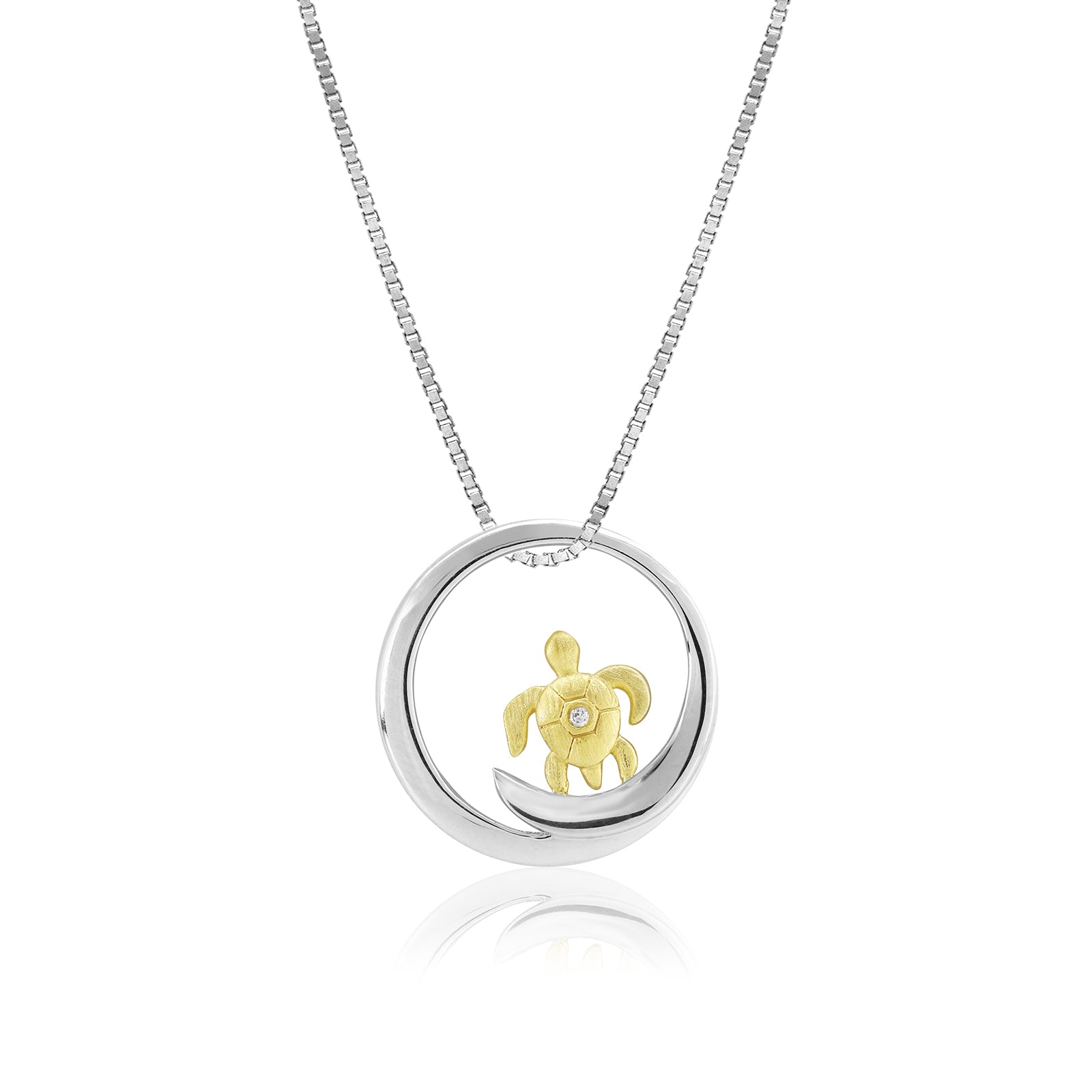 Turtle Wave Pendant with Diamond
