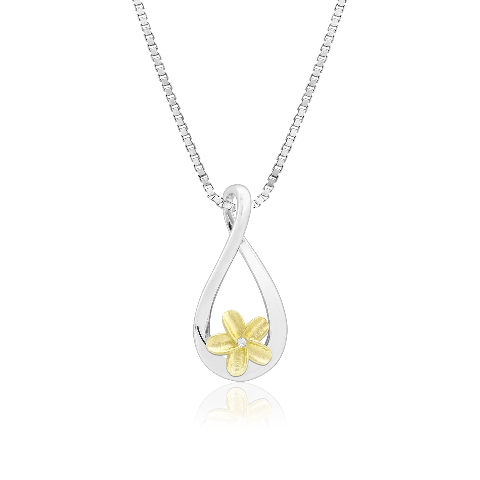 Infinity Plumeria Pendant with Diamond