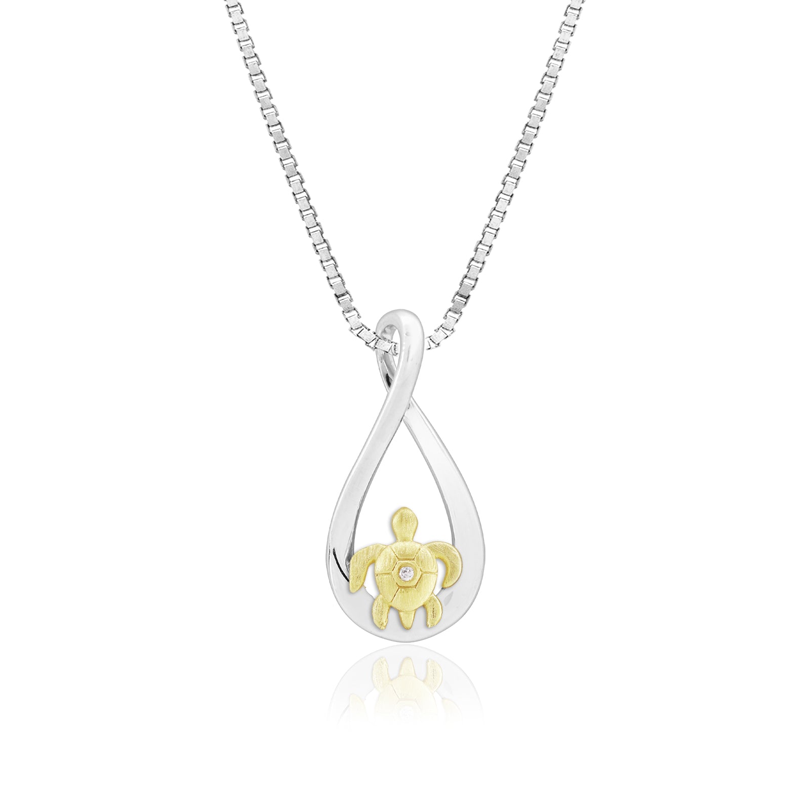 Infinity Turtle Pendant with Diamond