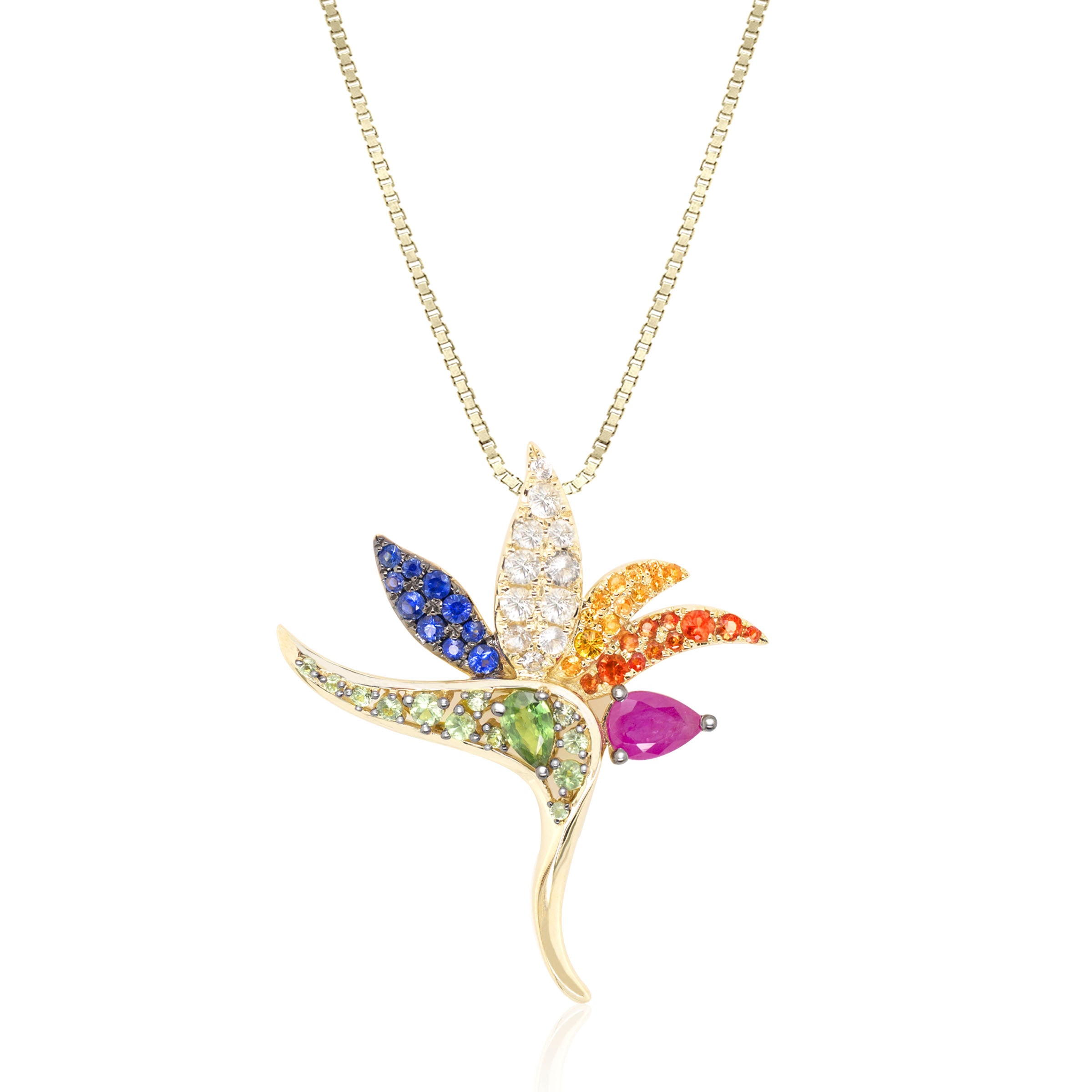 14K Gold Bird of Paradise Pendant