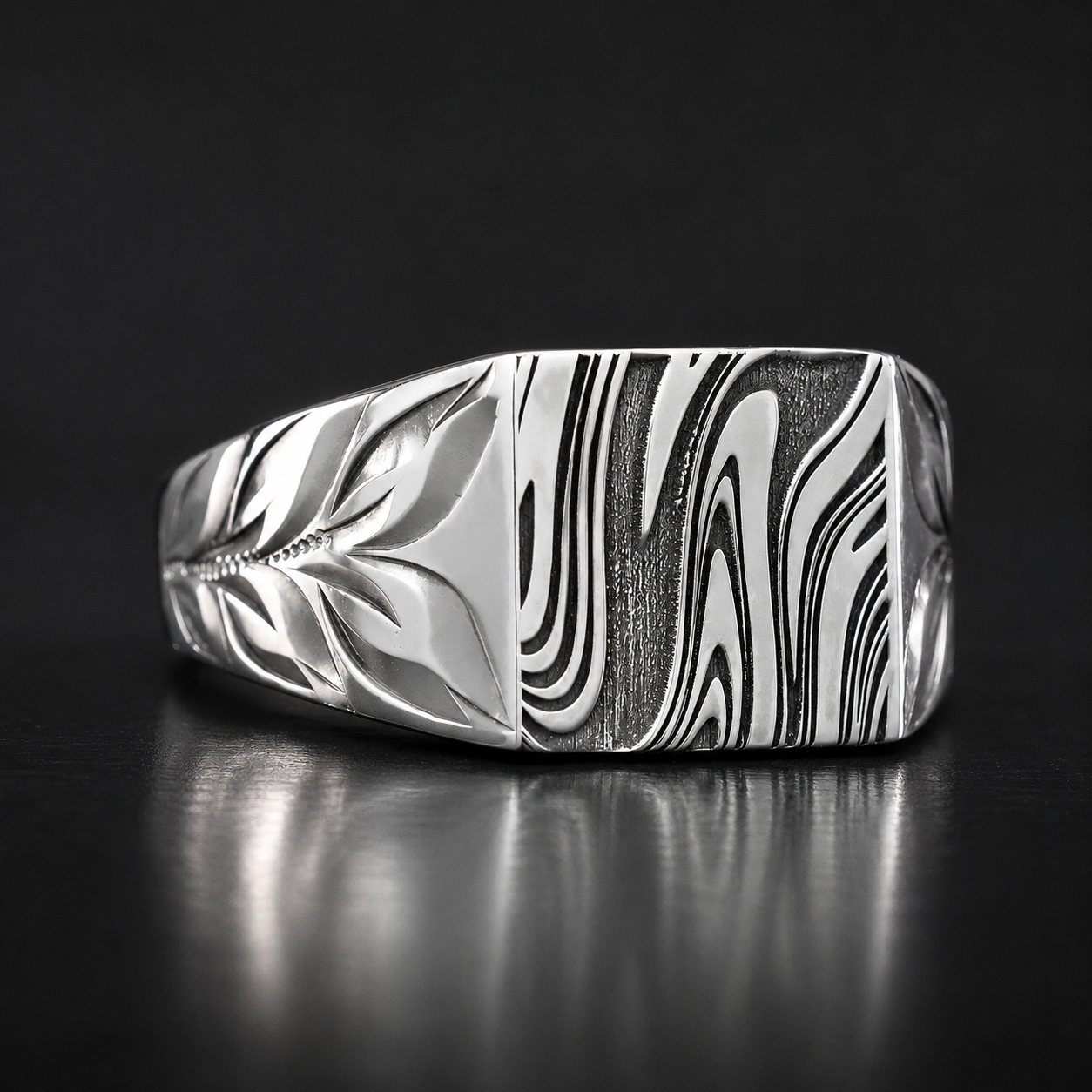 'The Abstract' Maile Chevron Ring