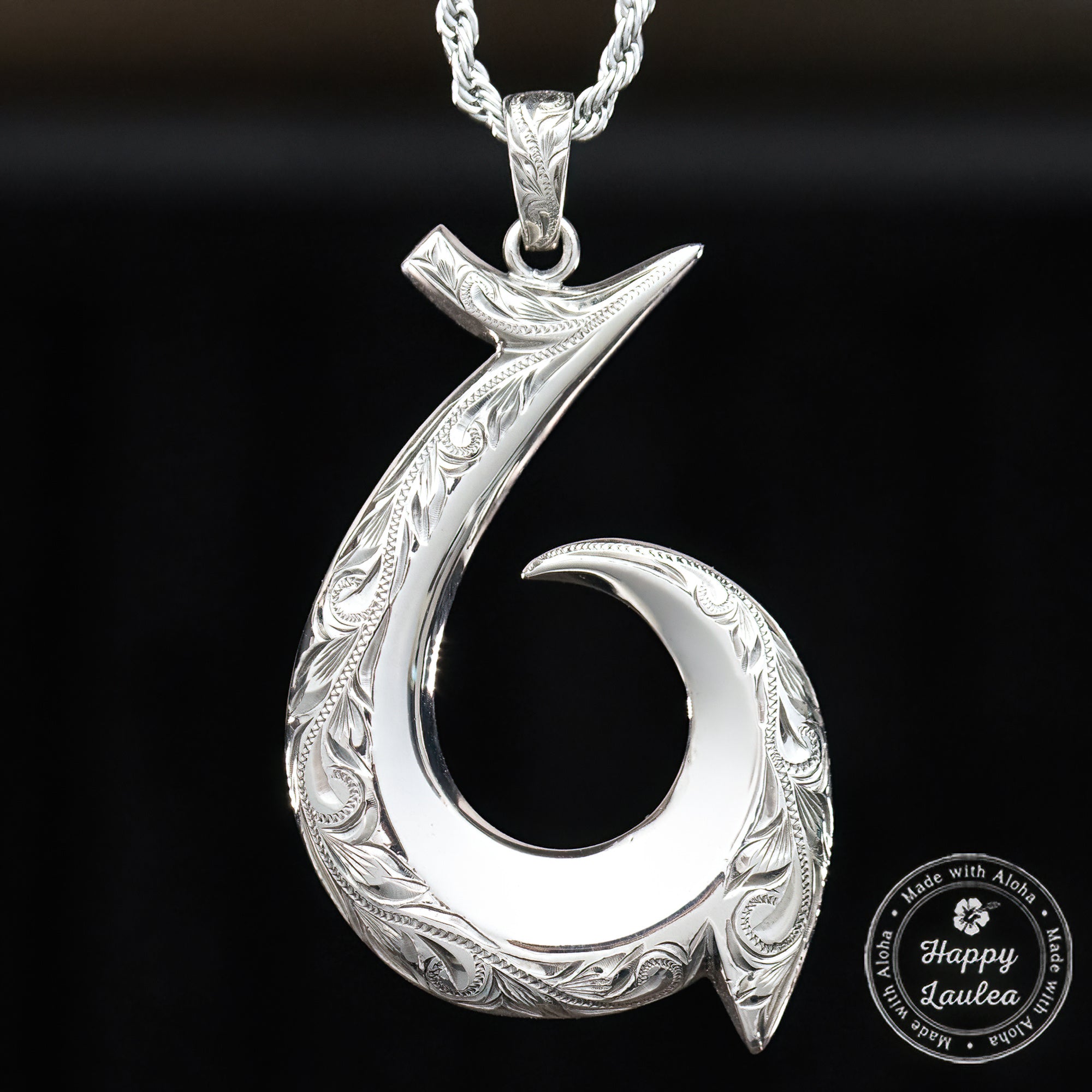 eternity fish hook Sterling Silver "Big Kahuna" Fish Hook Pendant