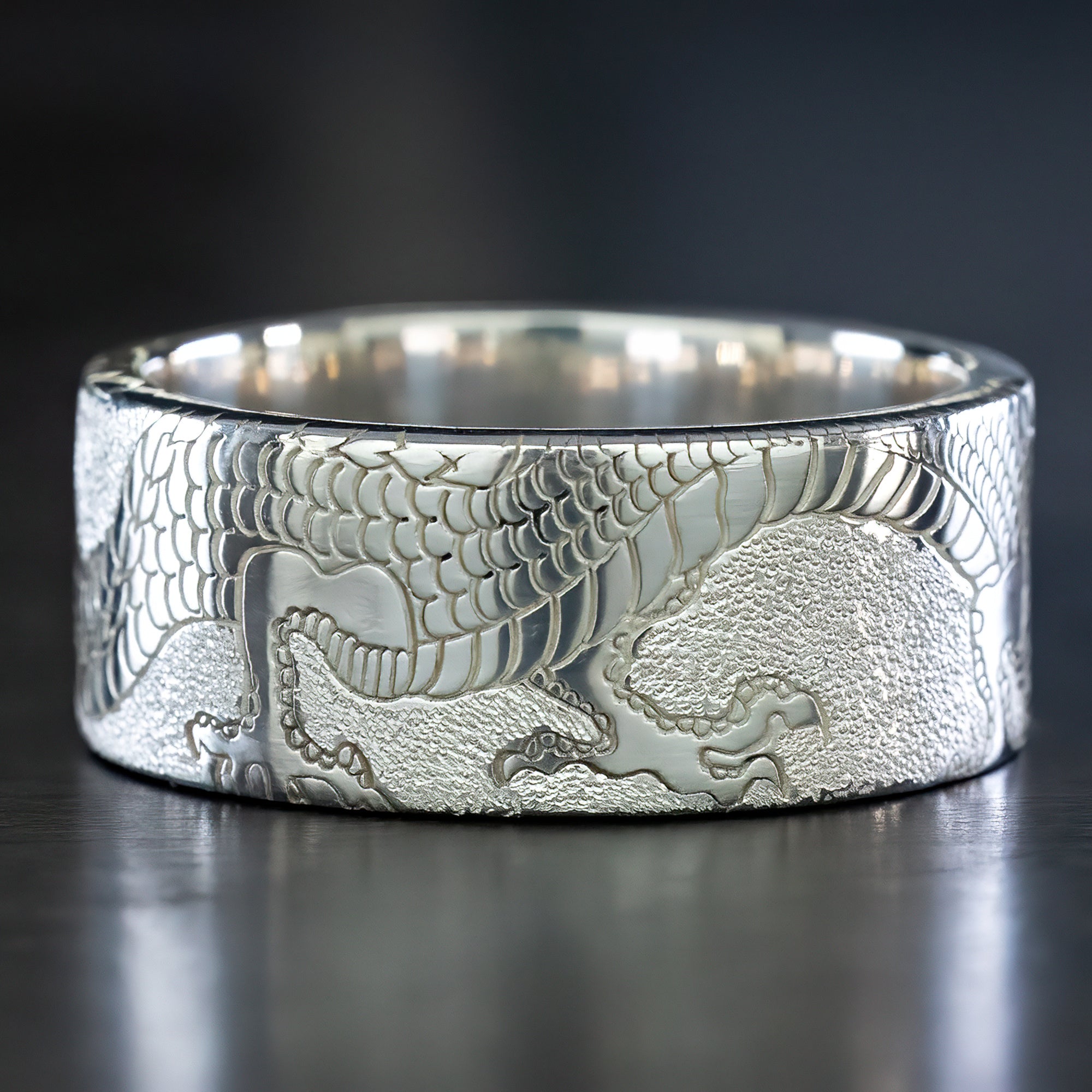 Sterling Silver Rising Dragon Ring [10mm] " The Kelekona"