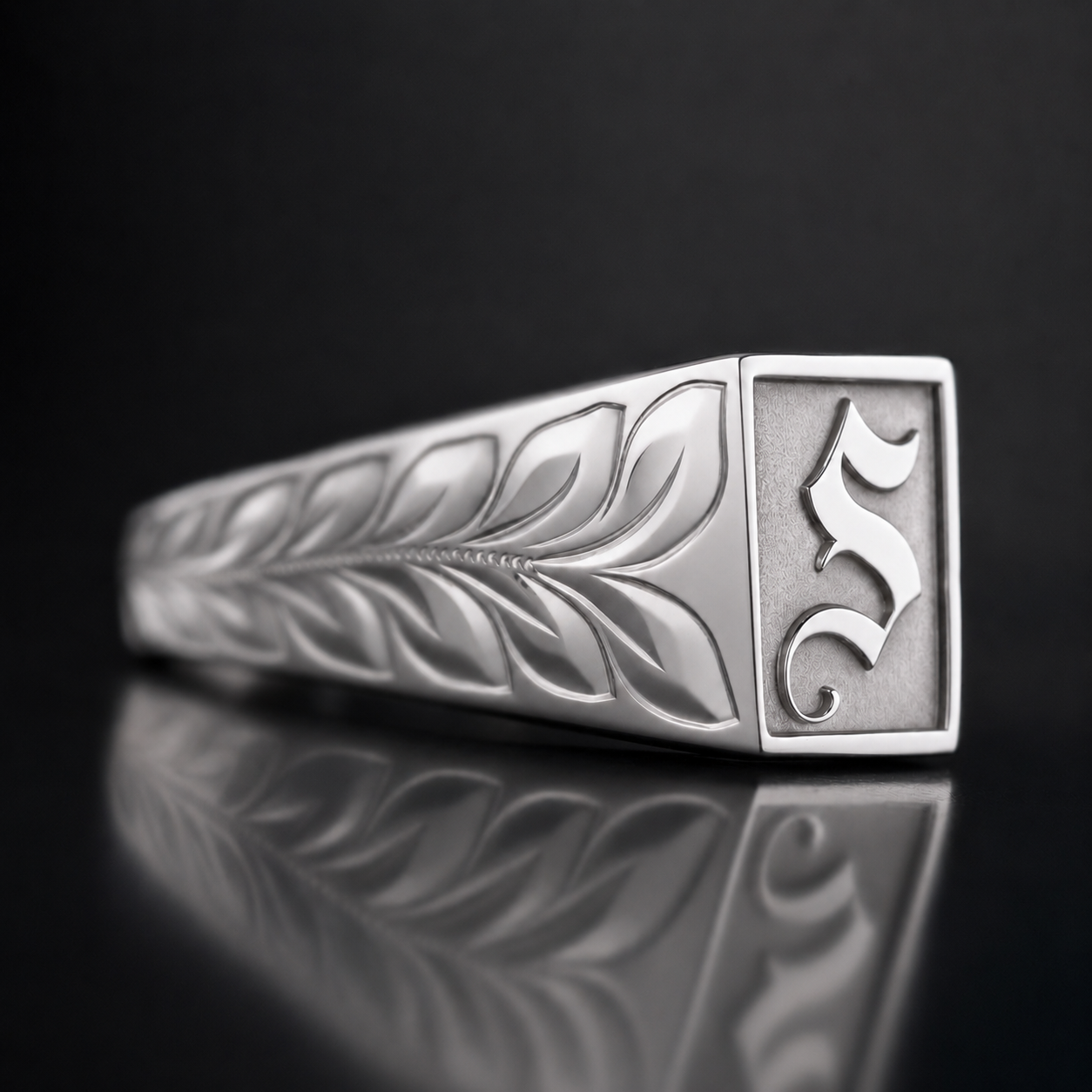 Sterling Silver Initial Tapper Ring