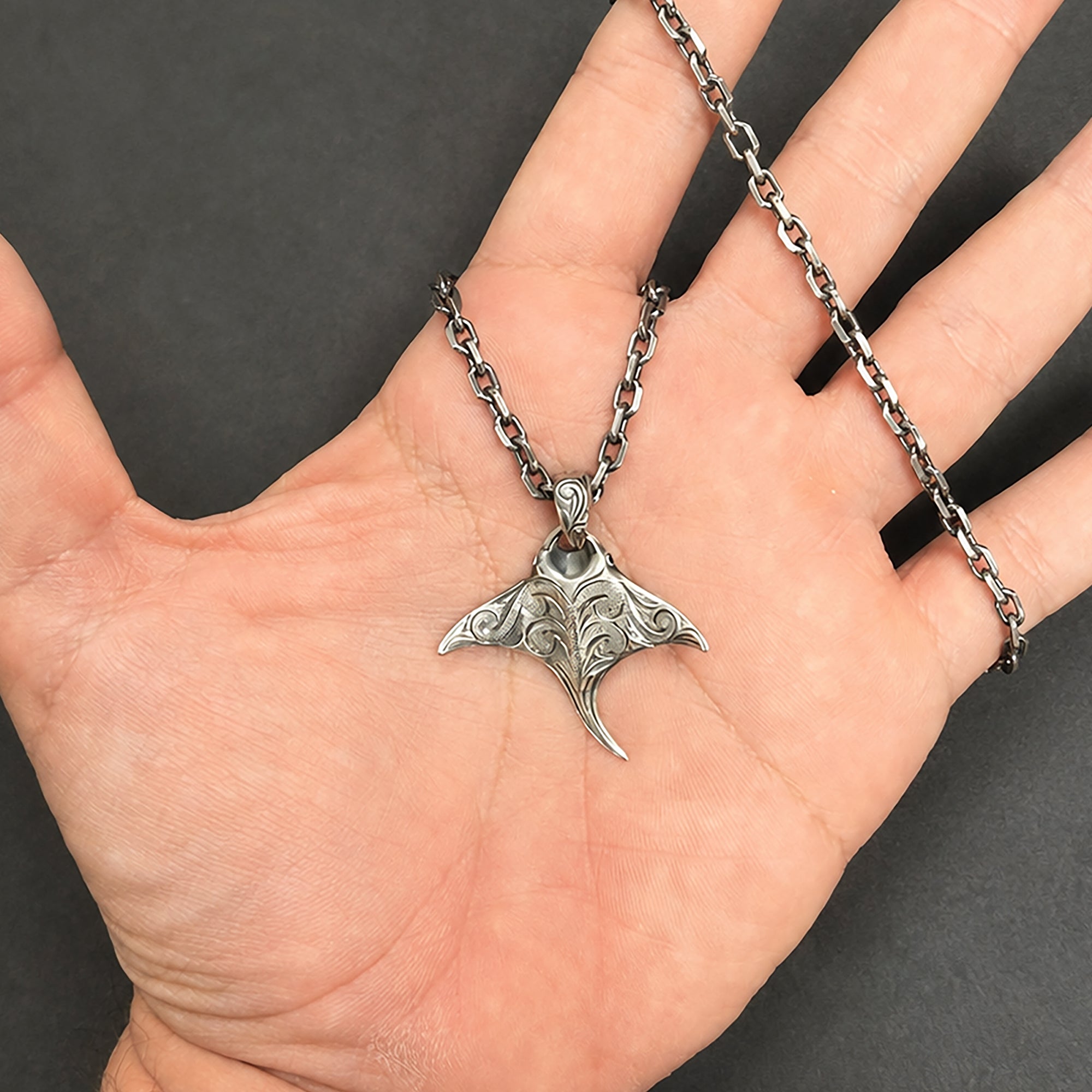 Sterling Silver Manta Ray Pendant