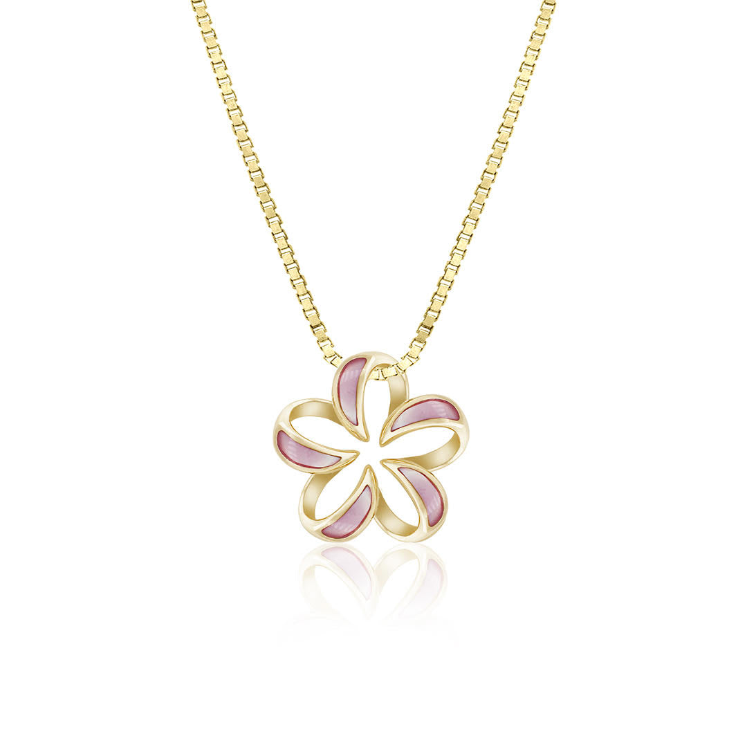 Mother of Pearl Floating Plumeria Pendant