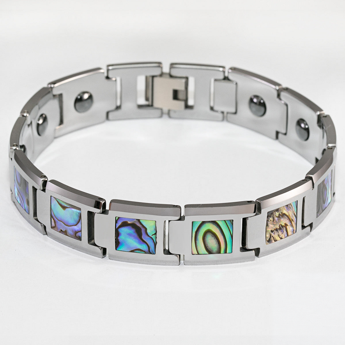 Tungsten Carbide 13mm Bracelet with Abalone Shell Inlay
