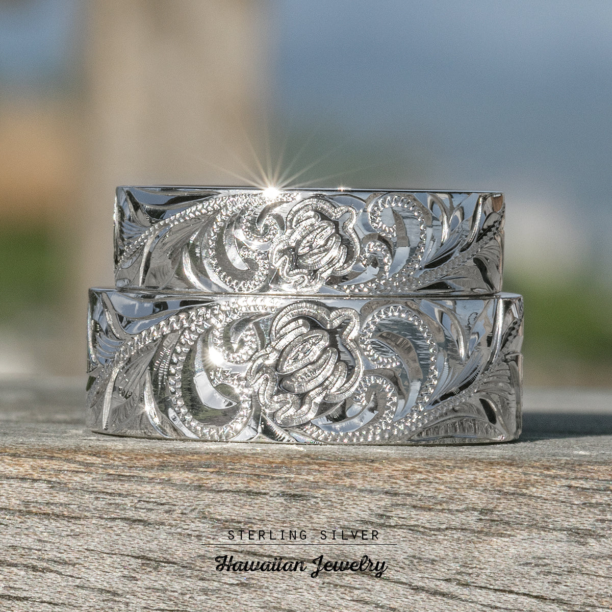 Sterling Silver Hawaiian Jewelry Ring with Sea Turtle (Honu) Design, 6