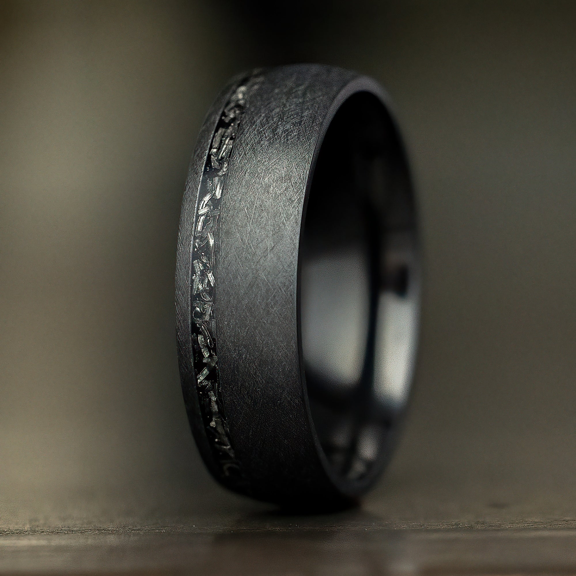 Zirconium Ring Offset Meteorite [7mm]