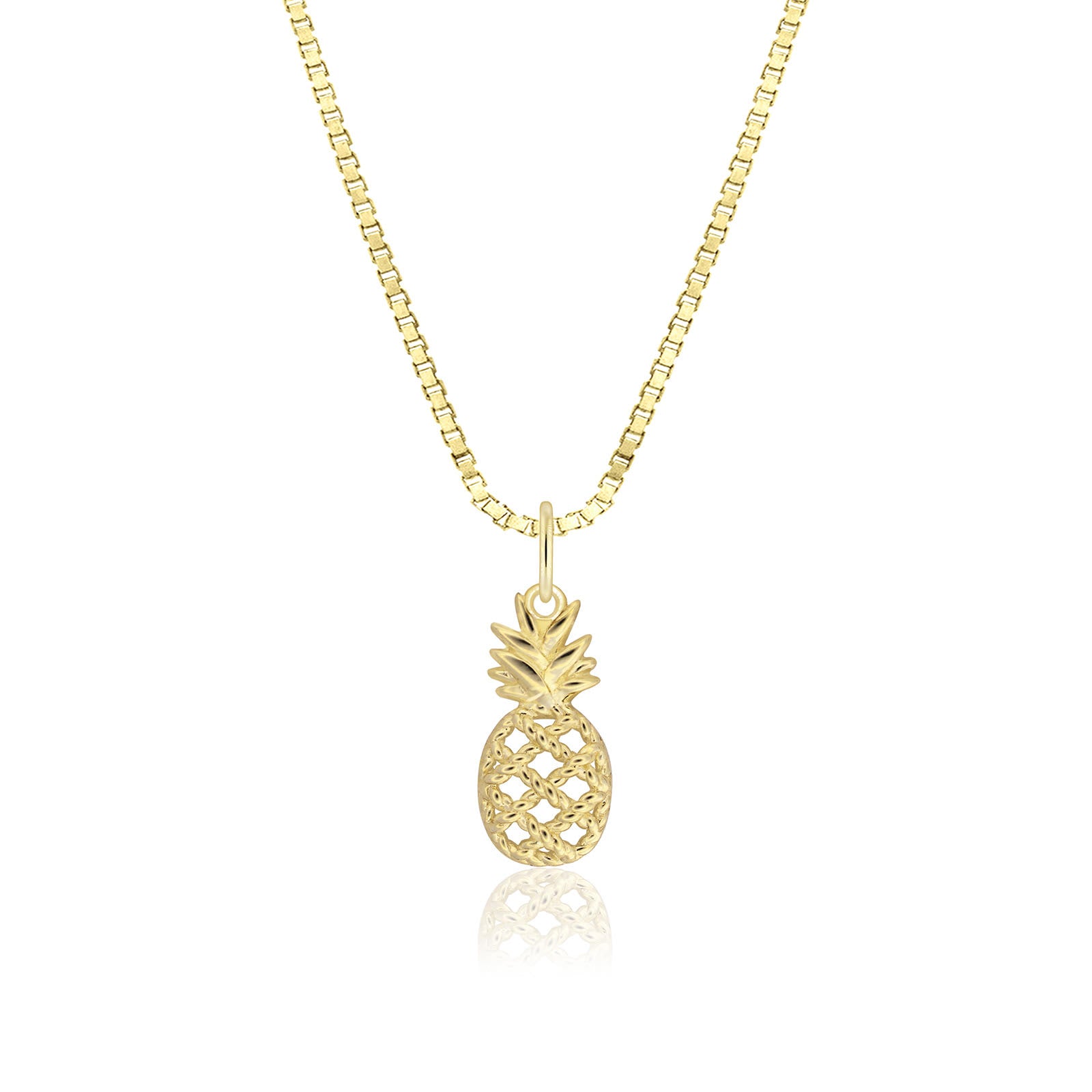 14K Gold Mini Pineapple Pendant