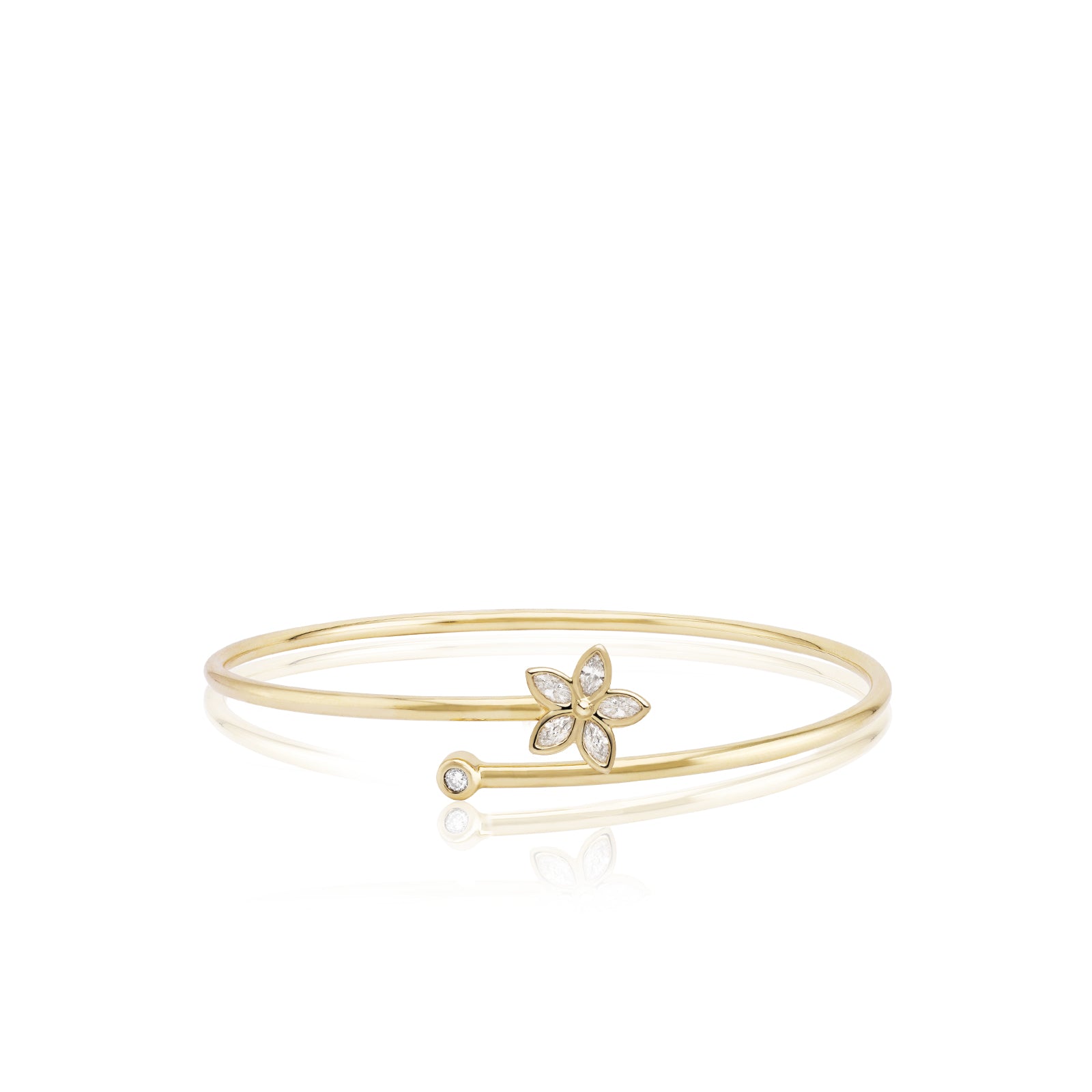 Marquise Diamond Plumeria Bangle