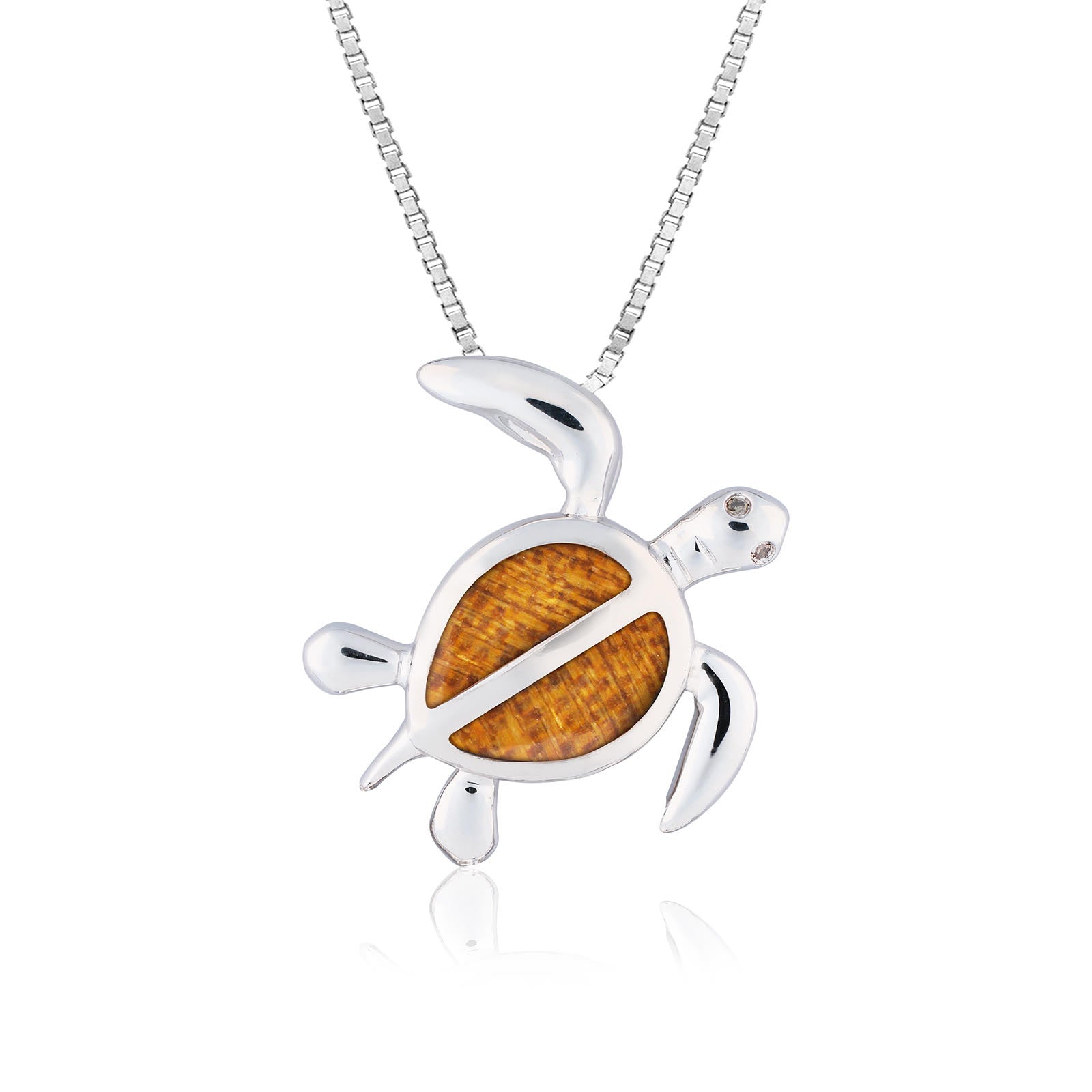 Silver Koa Petro Turtle Pendant