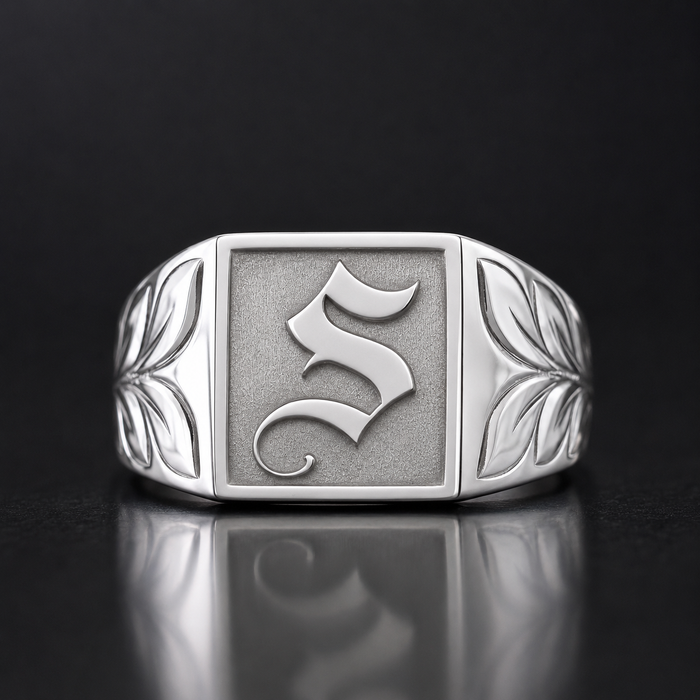 Sterling Silver Initial Tapper Ring