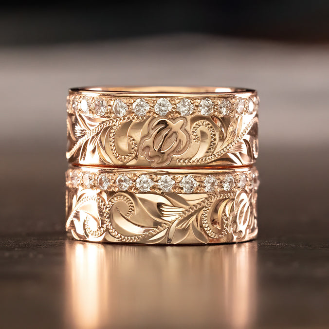 Solid Gold Hawaiian 'The Honu' Infinity Ring [9mm width] Flat Shape