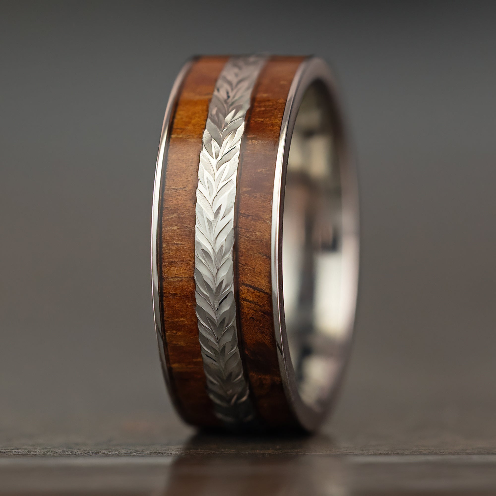 Titanium Mid-Maile Chevron Ring