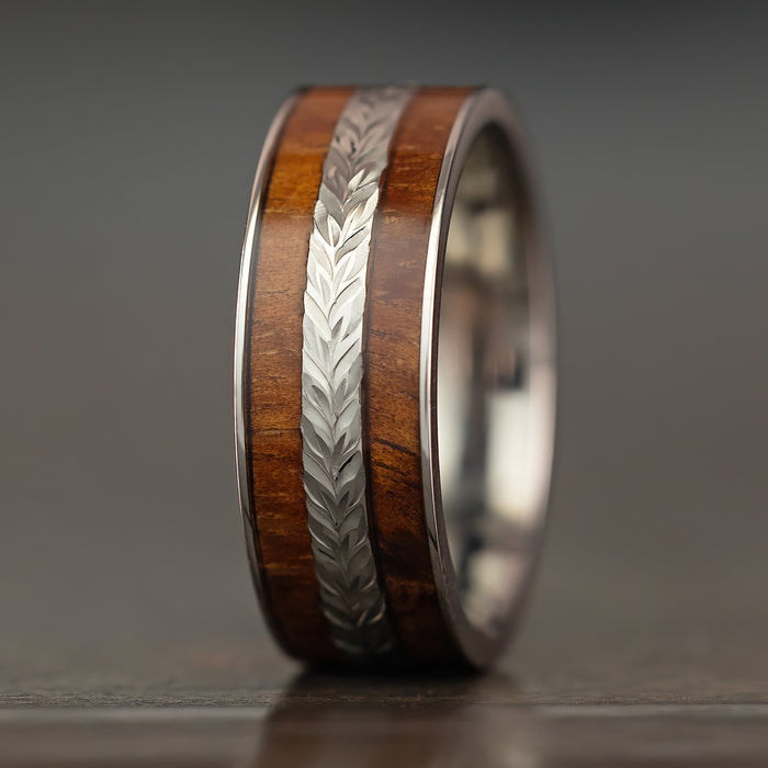 Titanium Mid-Maile Chevron Ring