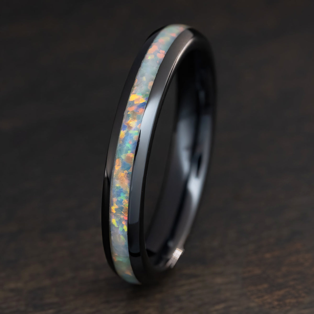 HI-TECH Black Ceramic [4mm width] White Opal