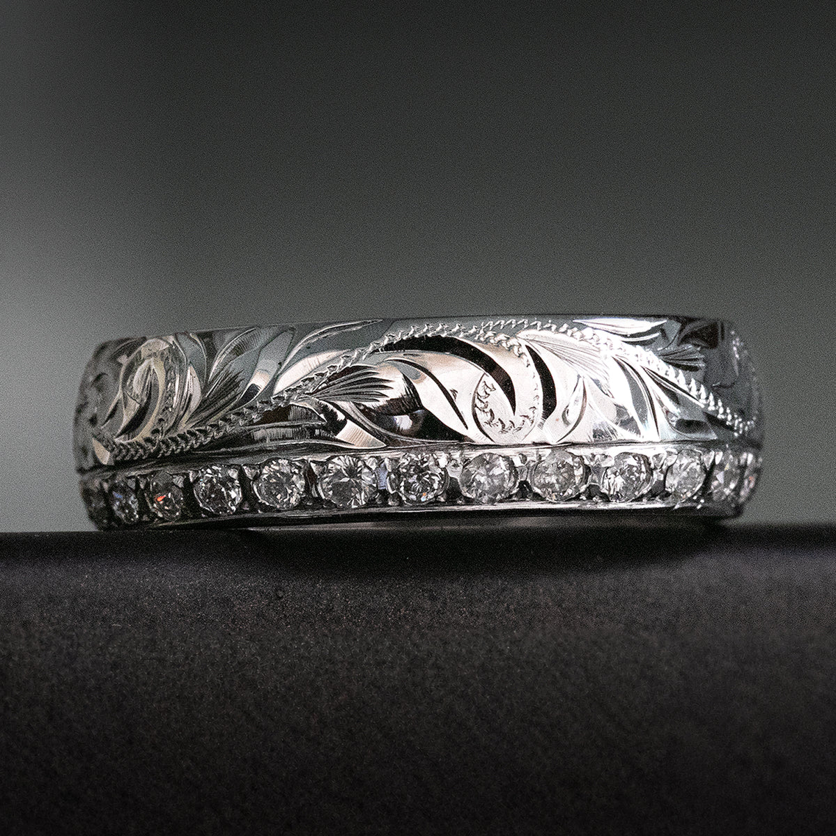 Solid Gold Infinity Diamond Ring [6mm width]