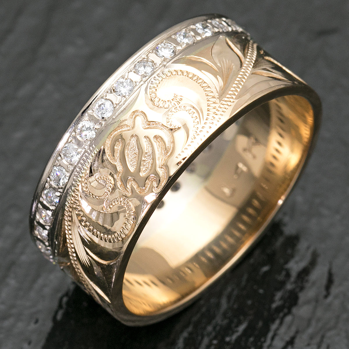 Solid Gold Hawaiian 'The Honu' Infinity Ring [9mm width] Flat Shape