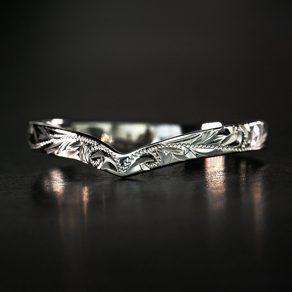 Solid Gold Chevron Wishbone Ring [3mm width] Hand Made Hawaiian Jewelry