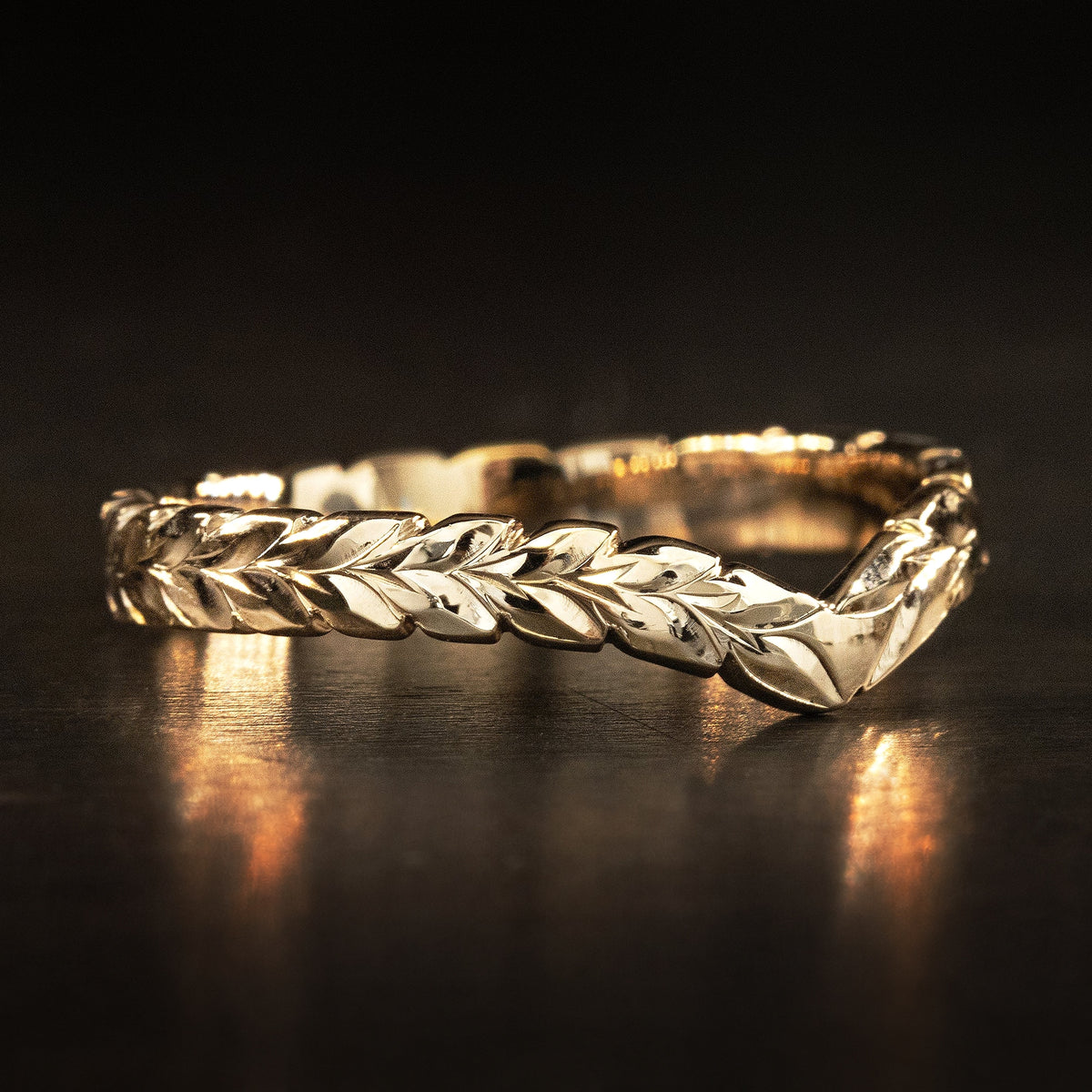 14K Gold Chevron Ring [3mm width] Maile Design