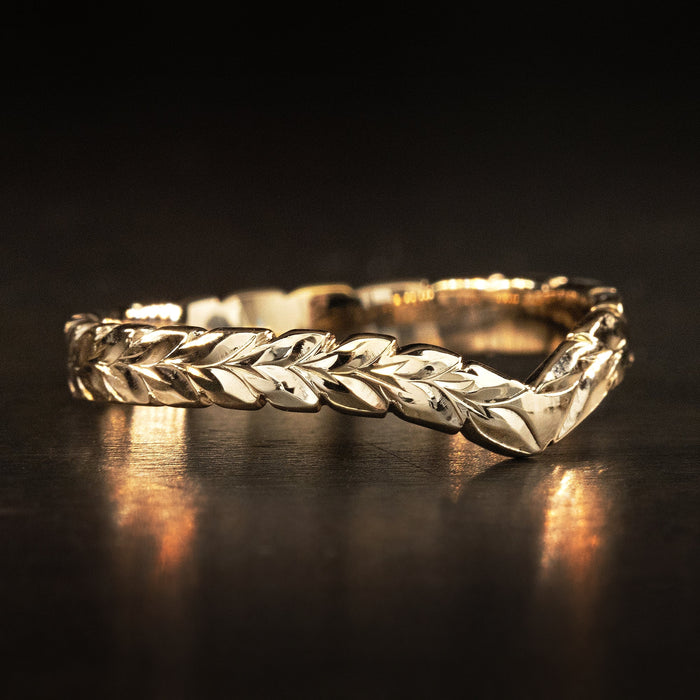 14K Gold Chevron Ring [3mm width] Maile Design