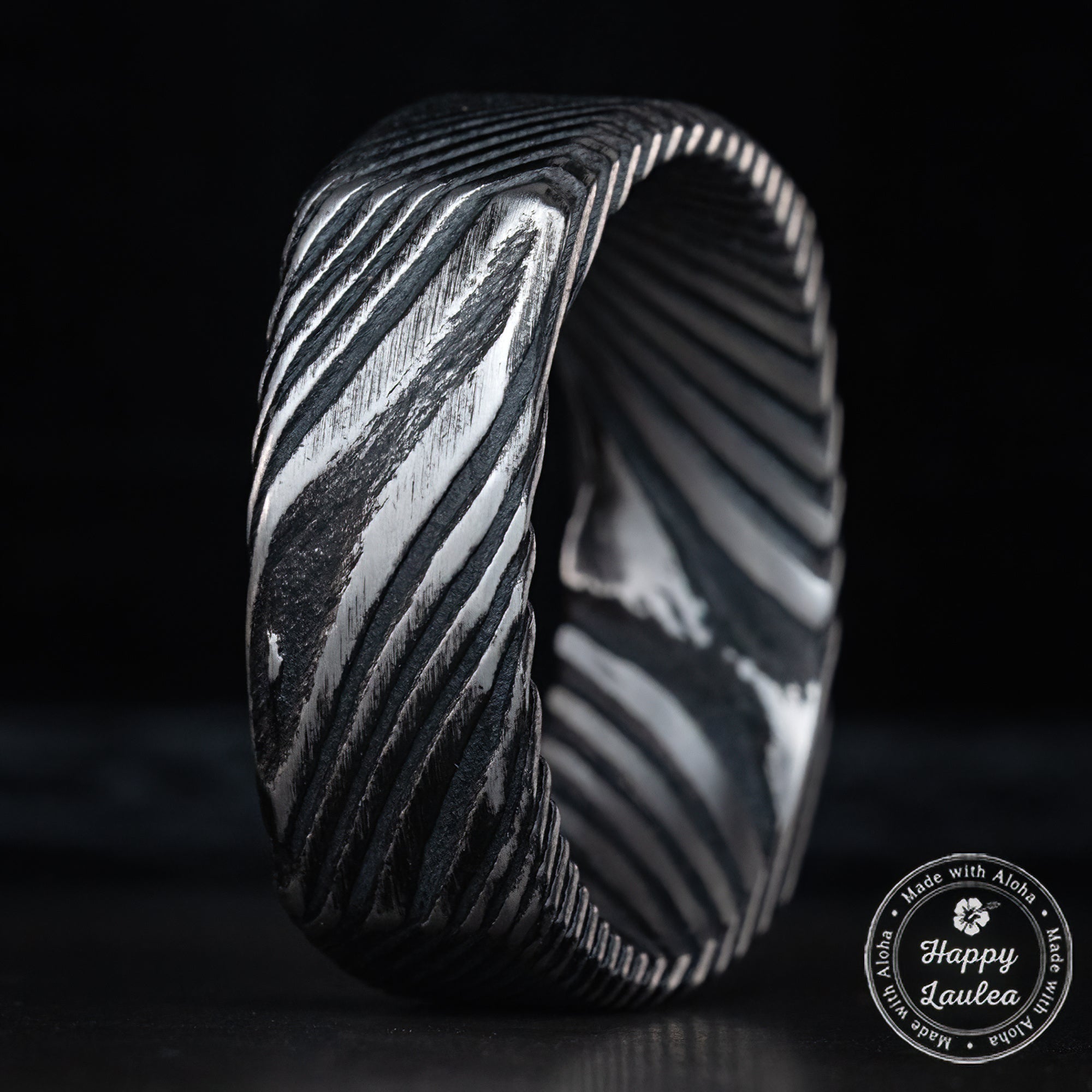 Damascus Steel Ring [8mm width]