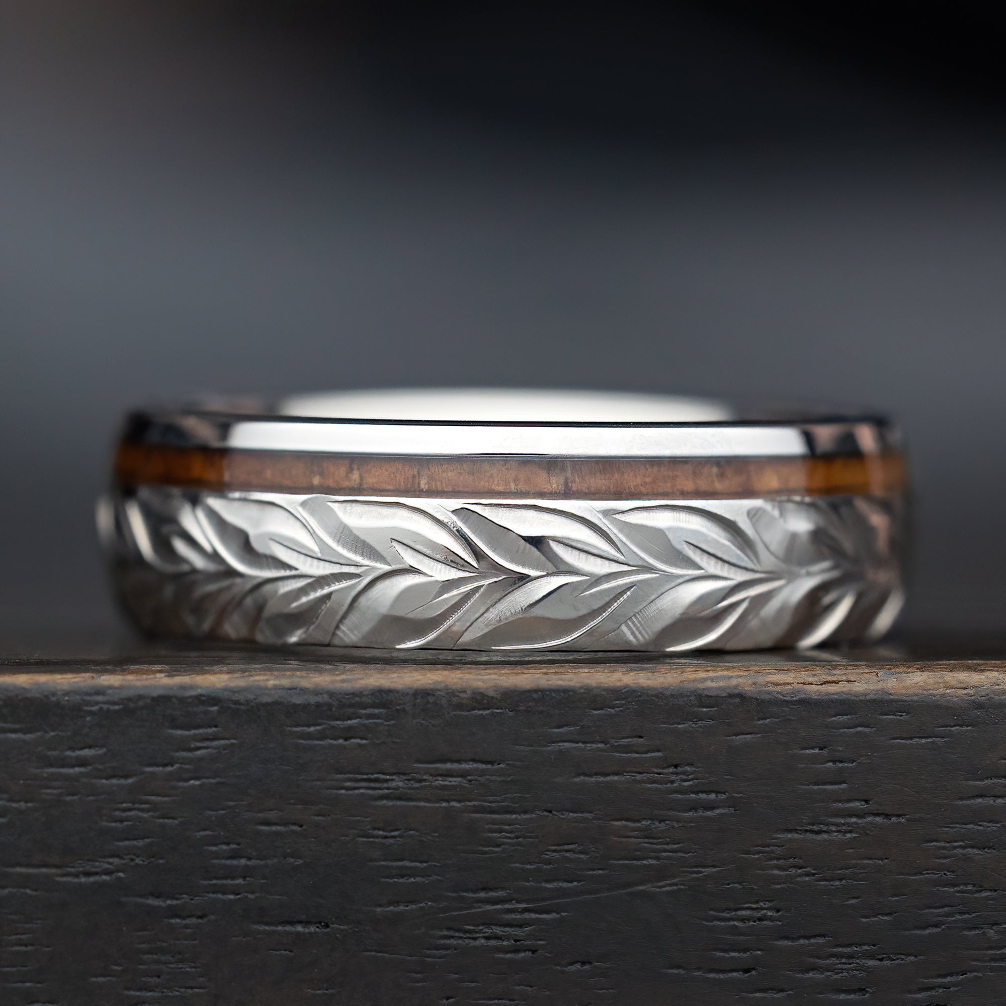 Maile Titanium Ring [Hand Engraved]