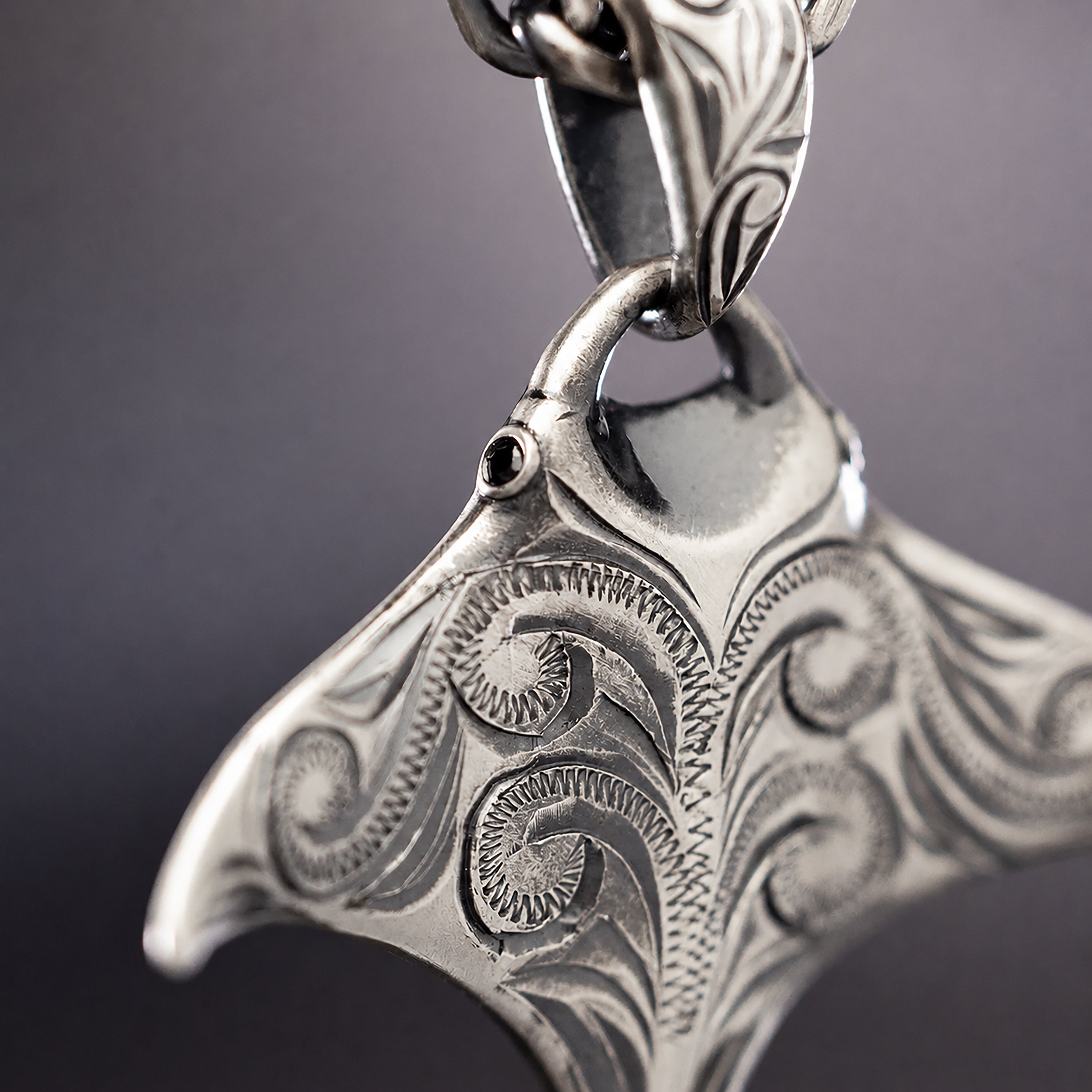 Sterling Silver Manta Ray Pendant
