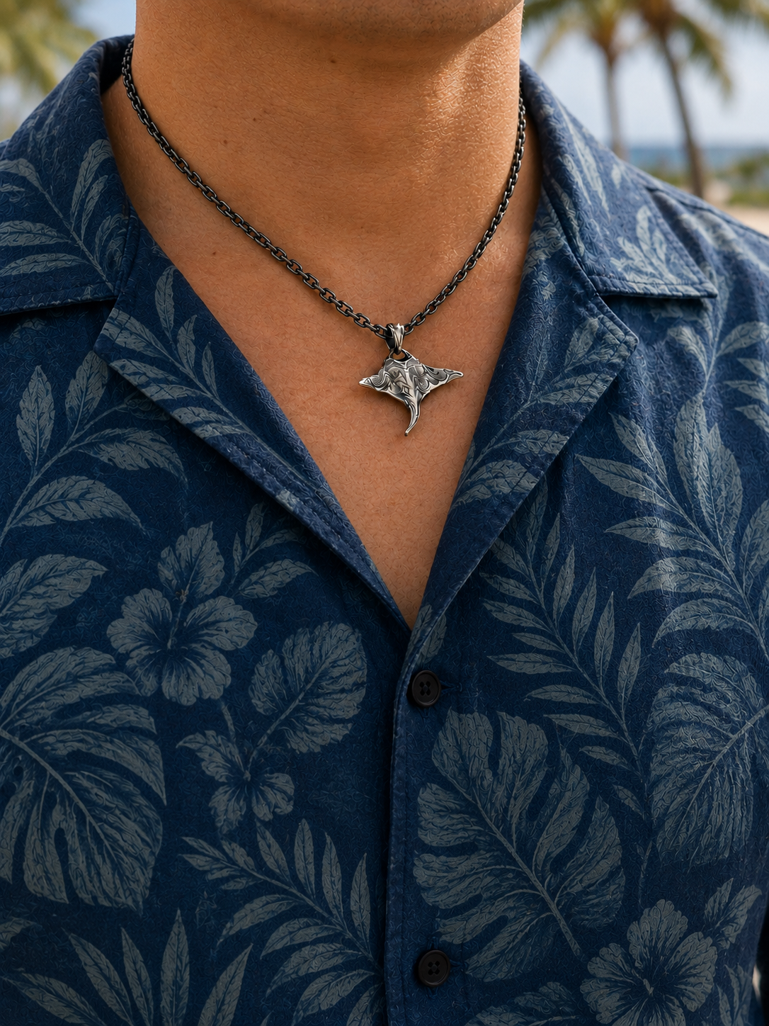 Sterling Silver Manta Ray Pendant