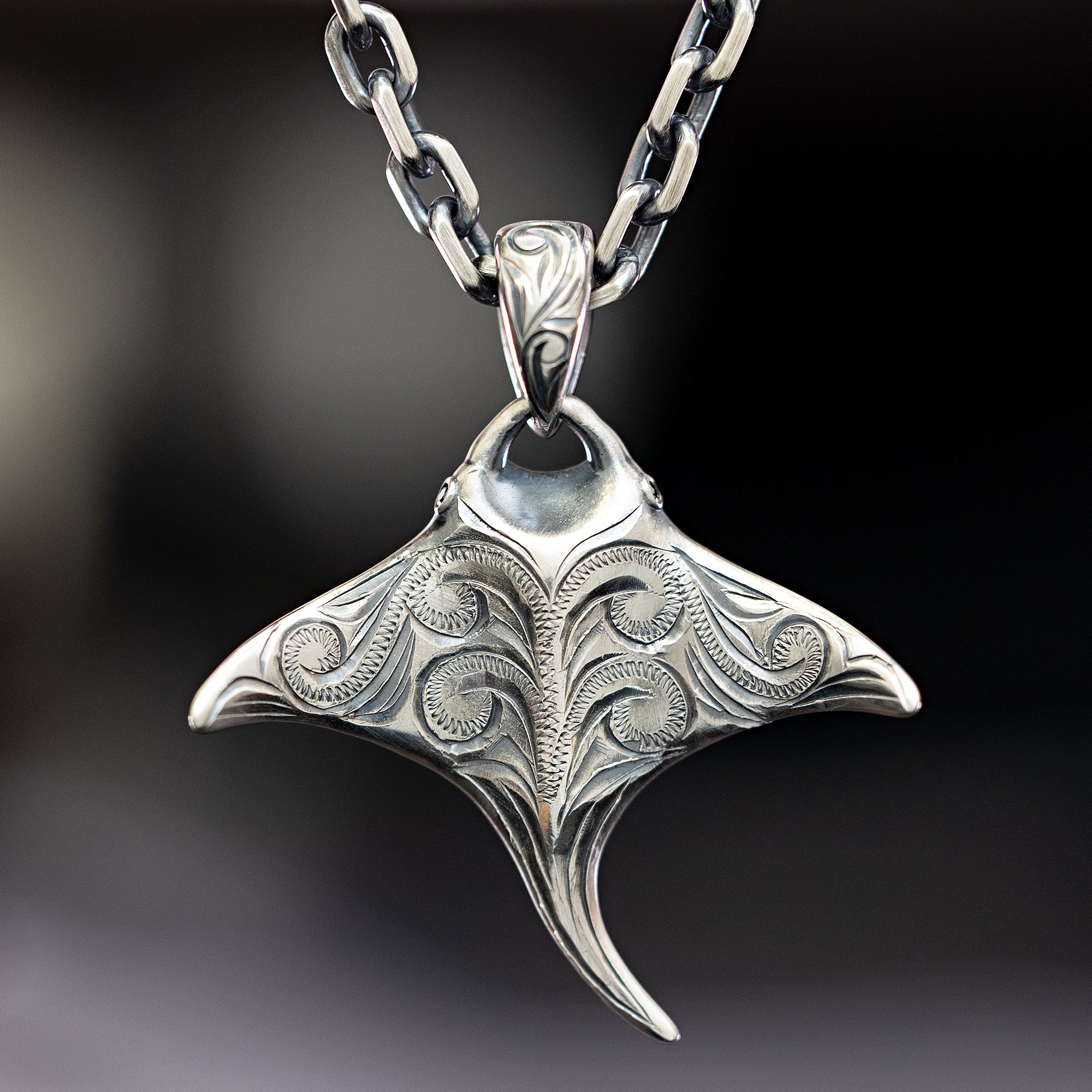 Sterling Silver Manta Ray Pendant