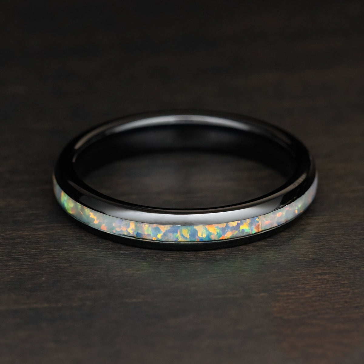 HI-TECH Black Ceramic [4mm width] White Opal
