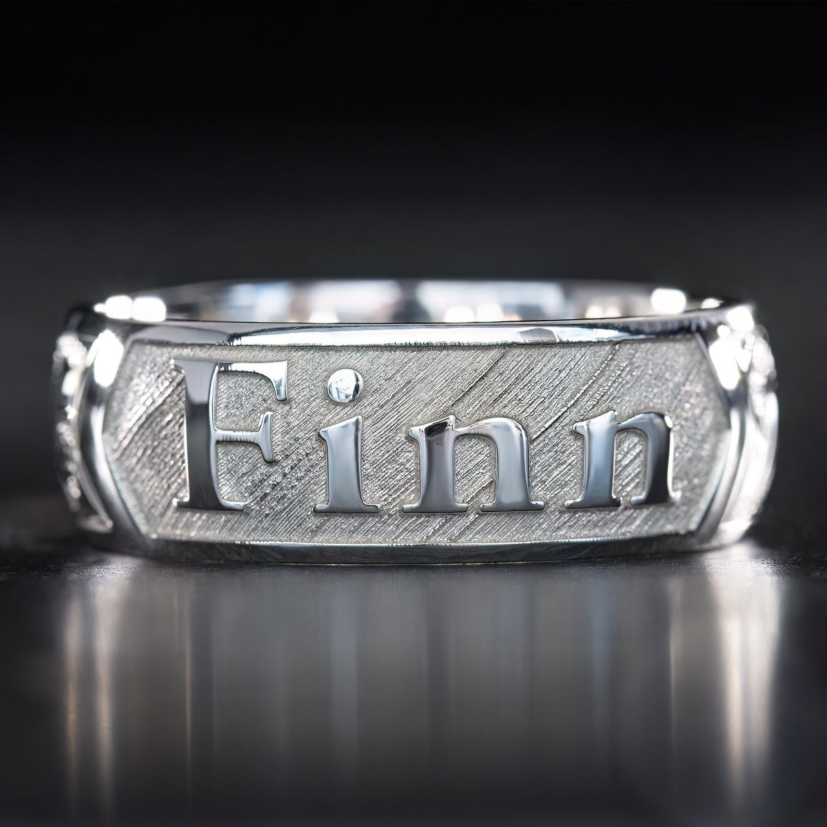 Sterling Silver Personalized Name Ring [6 or 8mm width] Hand Made Hawaiian Jewelry / Barrel Shape