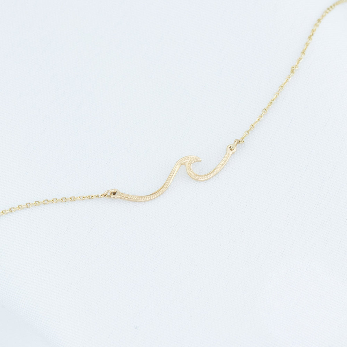 14K Gold Wave Necklace [The Nalu Collection]