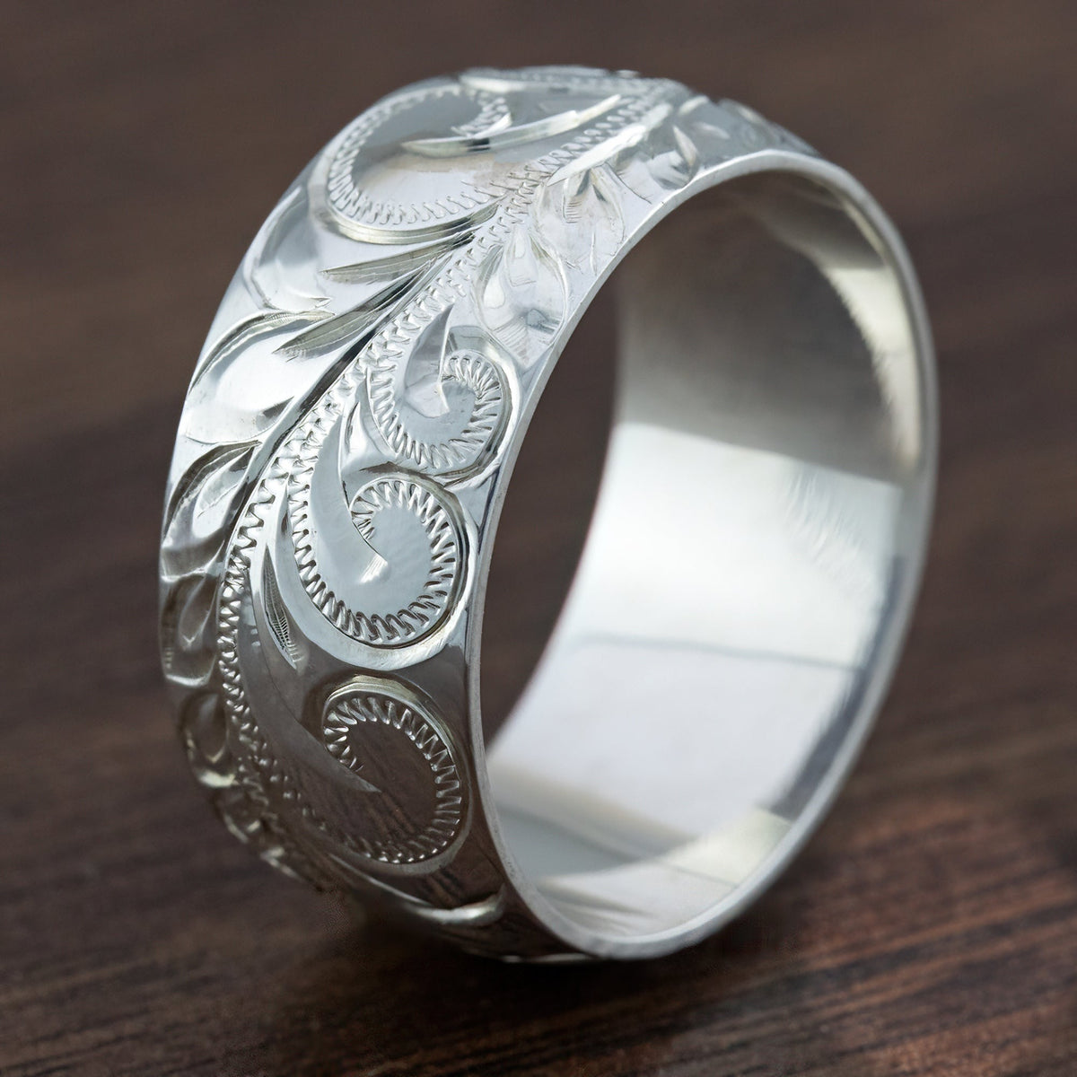 'Royal Scroll' [10mm width] Hawaiian Scroll & Maile Design