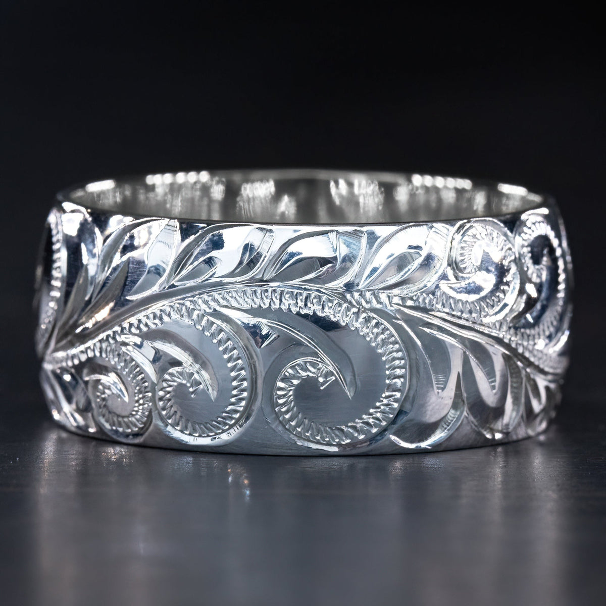 'Royal Scroll' [10mm width] Hawaiian Scroll & Maile Design