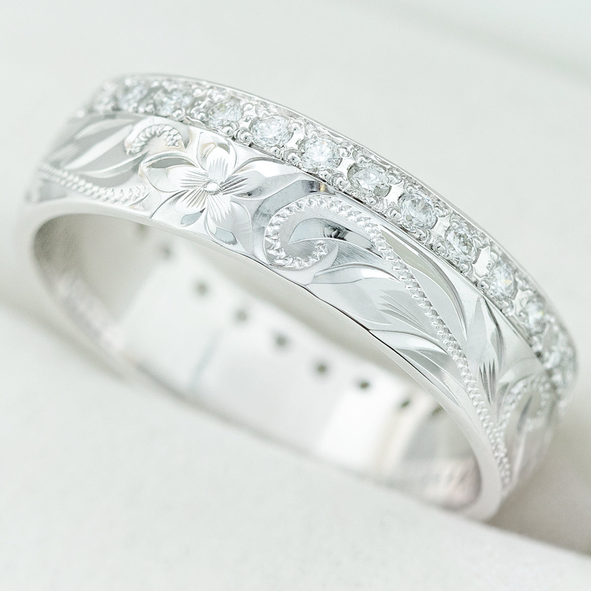 Solid Gold Infinity Diamond Ring [6mm width]