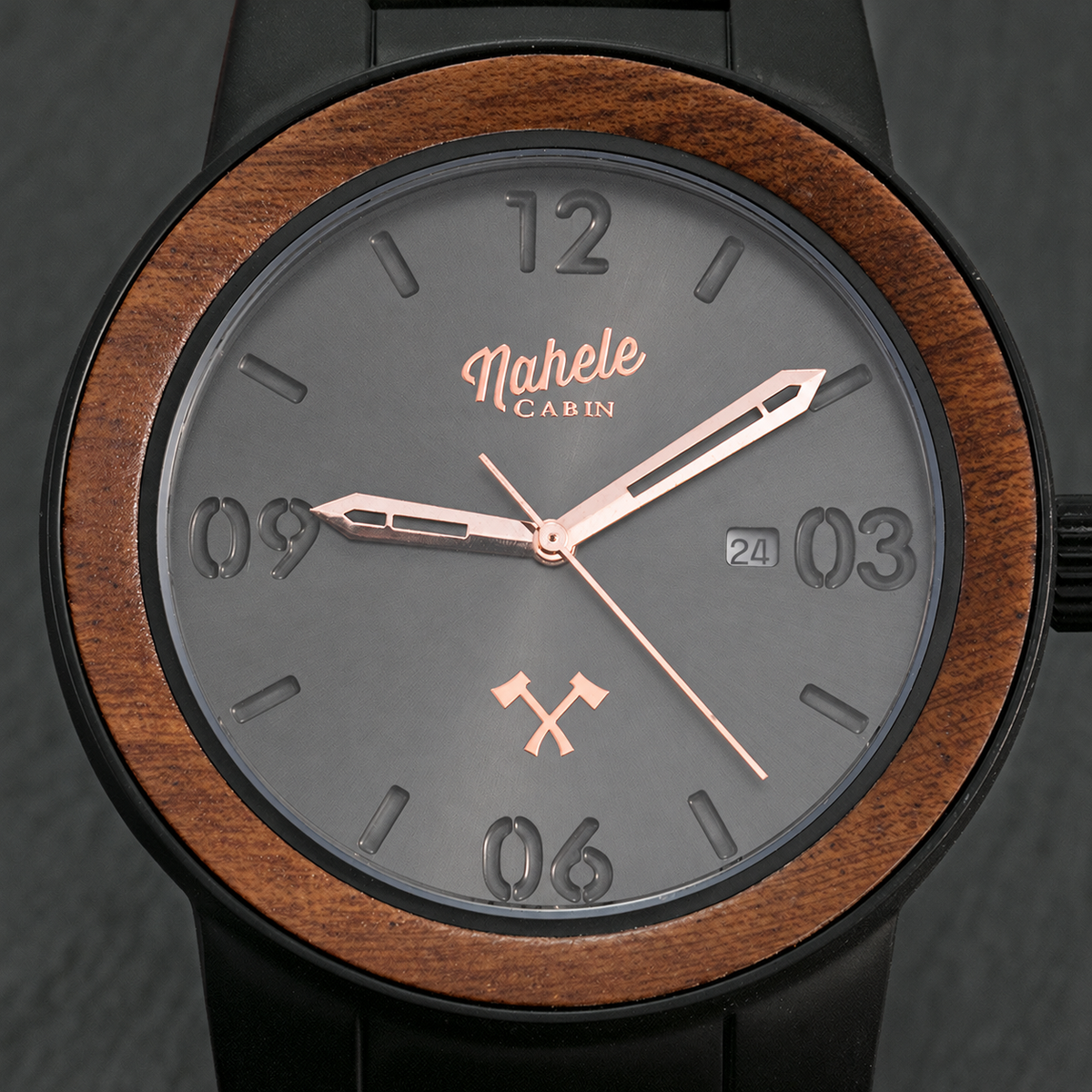 Stainless steel wood watch
