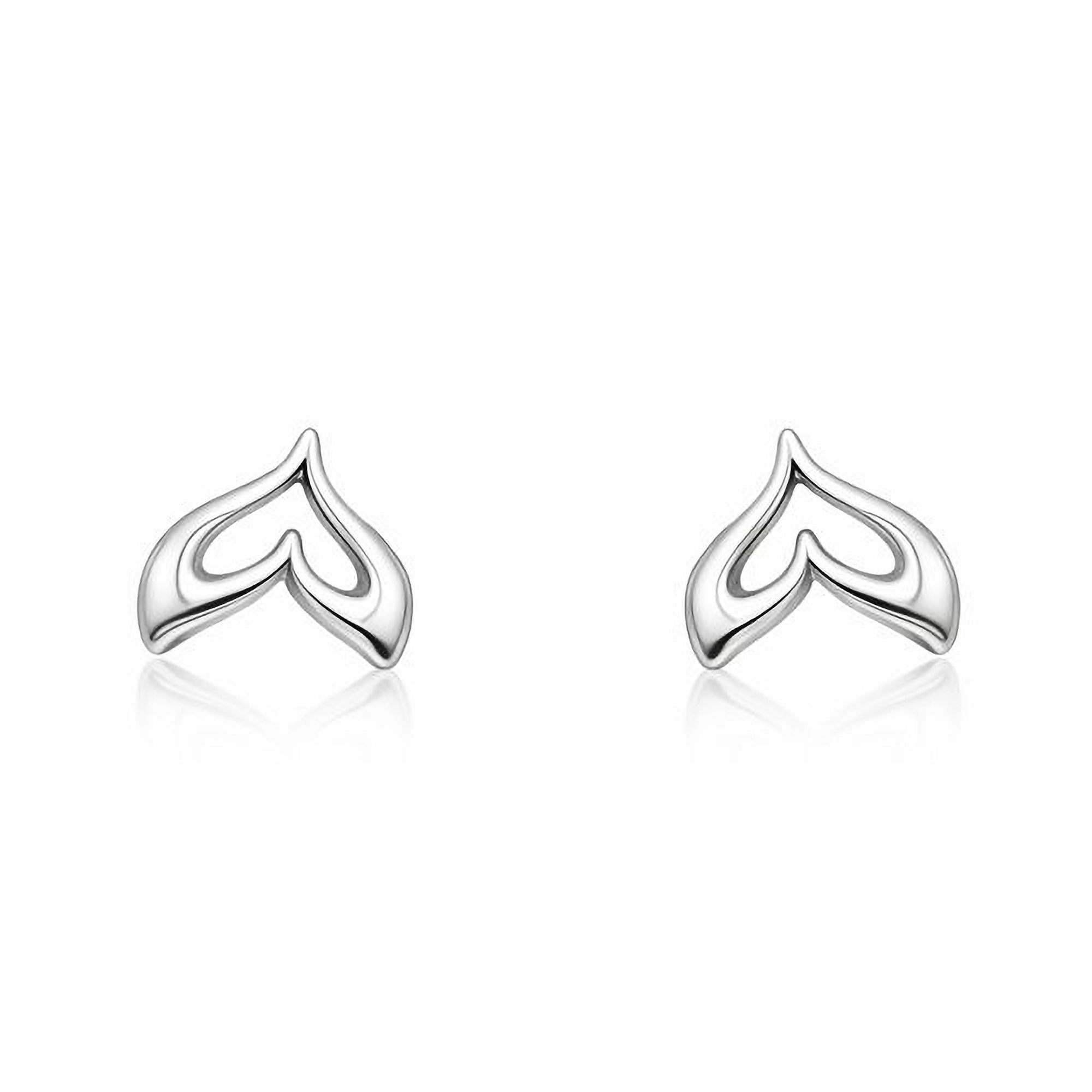 Sterling Silver Whale Tail Earrings