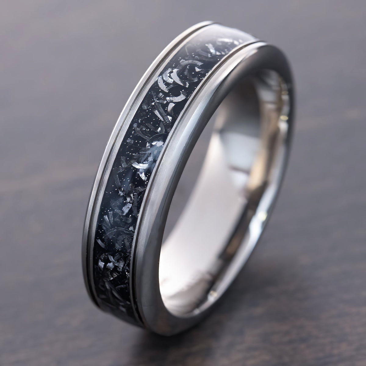 Titanium GR5 Ring [6mm width] Meteorite
