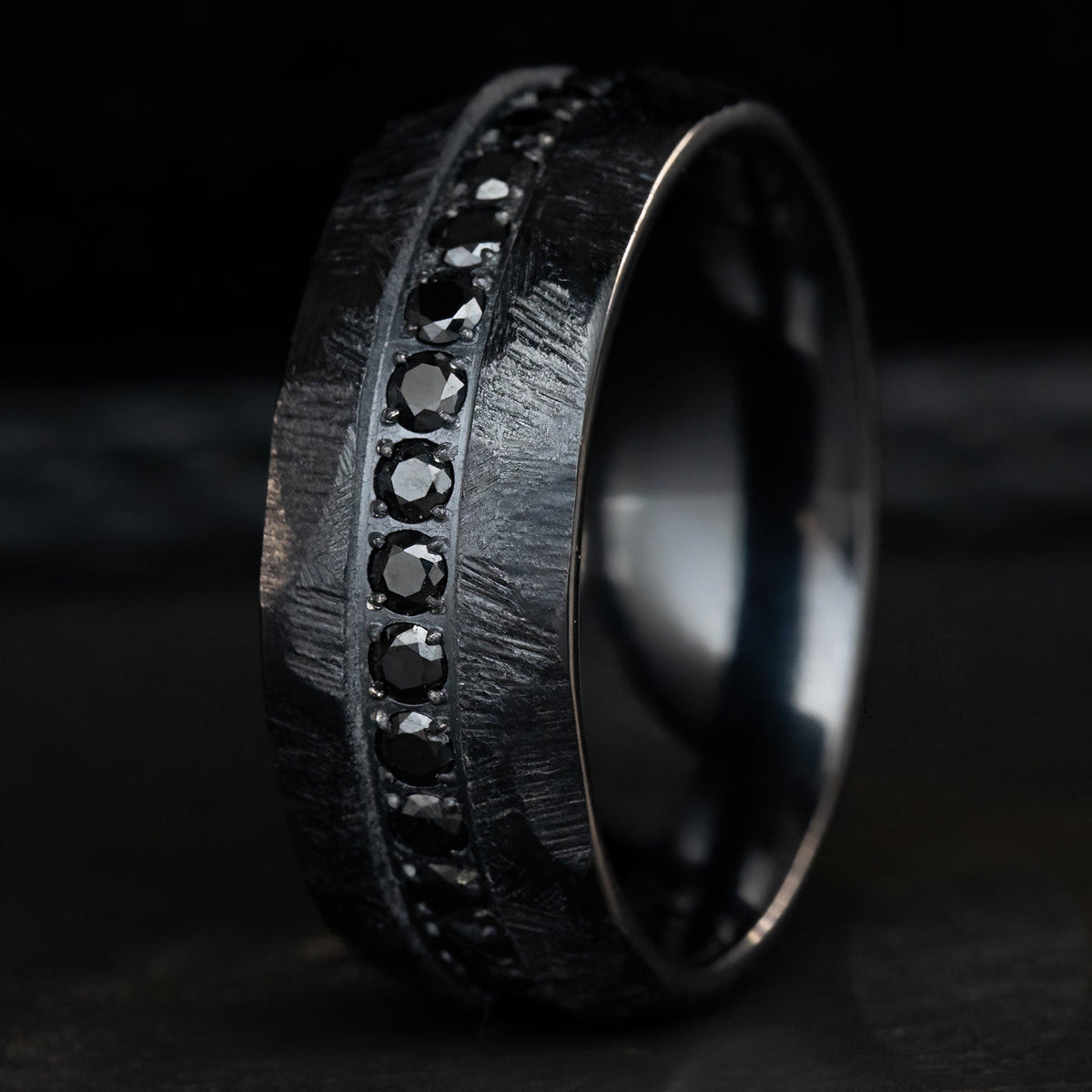 The Obsidian Noir Black Titanium Ring