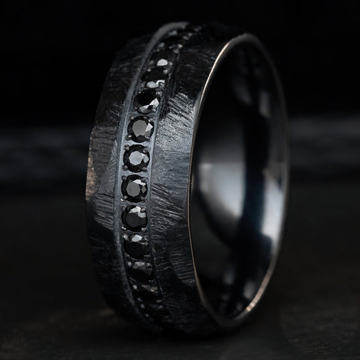 The Obsidian Noir Black Titanium Ring