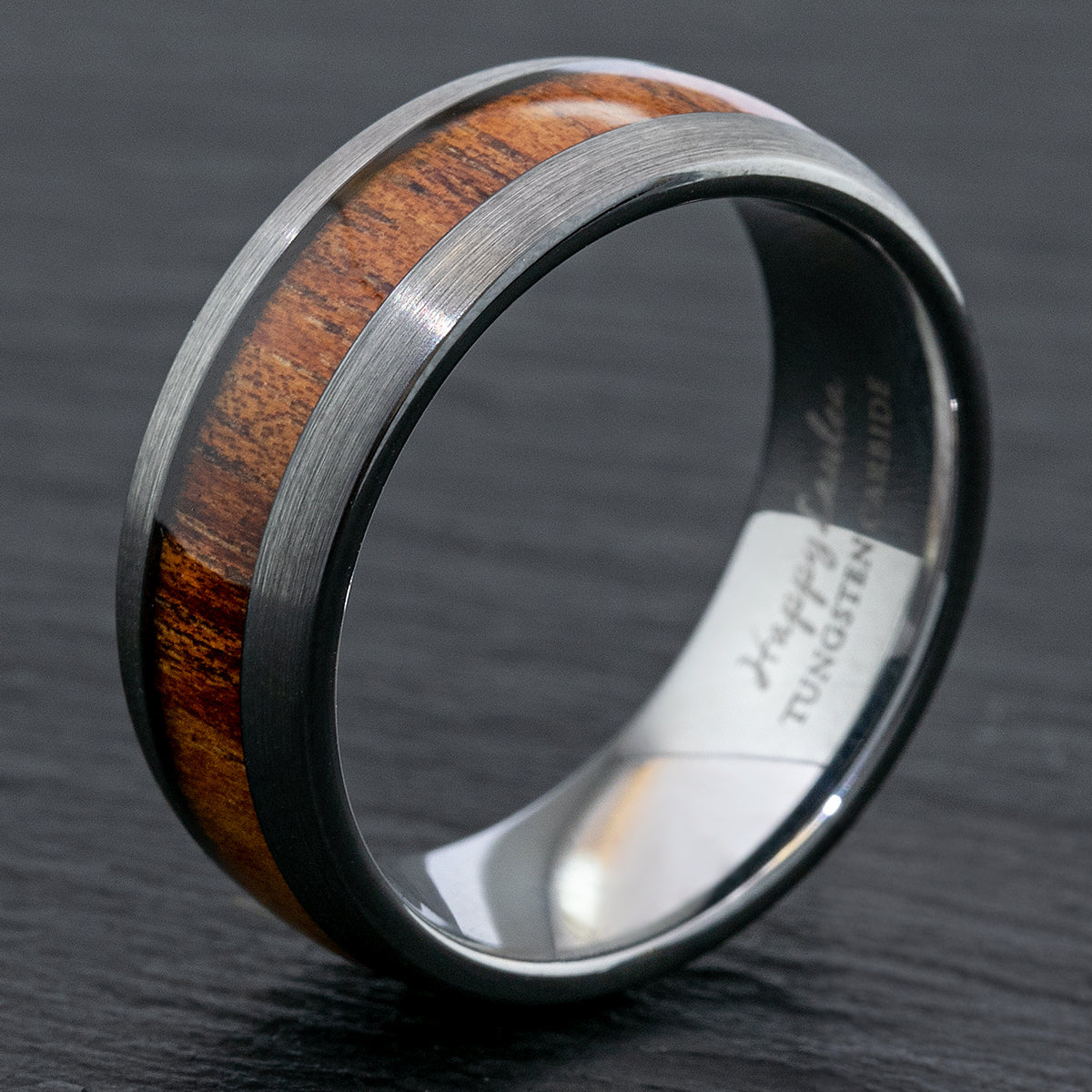 Tungsten Carbide Brushed Finish Ring  / 8mm /  Dome Shape / Comfort Fitment