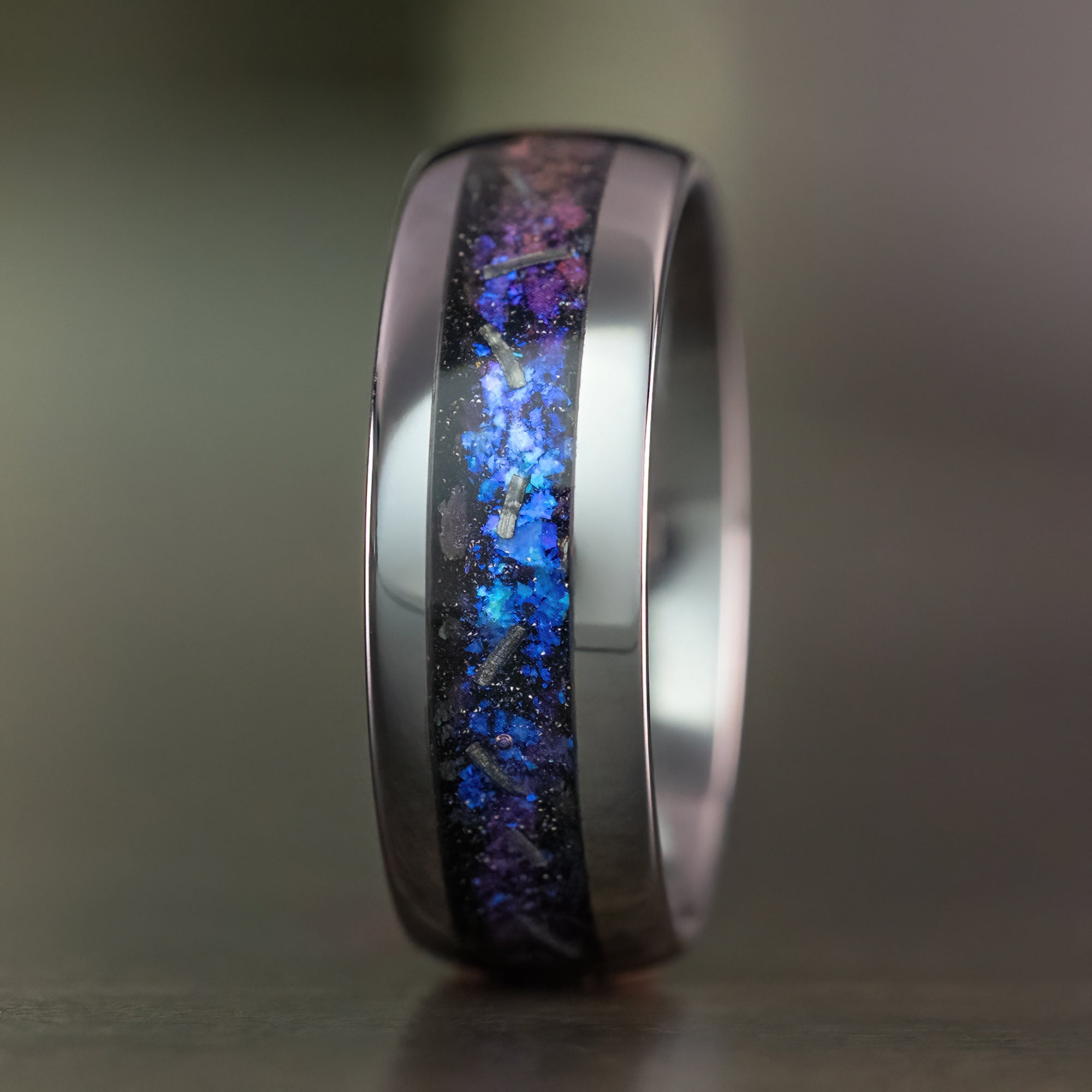 Blue Fire Tungsten Ring [8mm width]