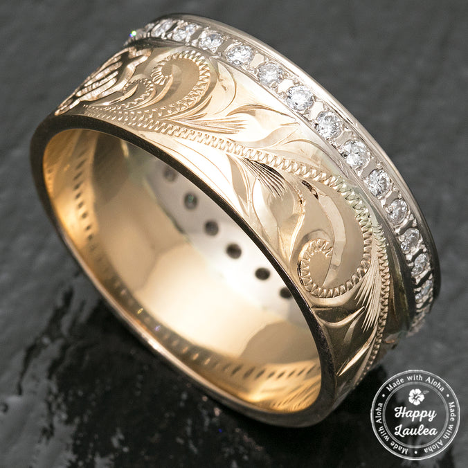 Solid Gold Hawaiian 'The Honu' Infinity Ring [9mm width] Flat Shape